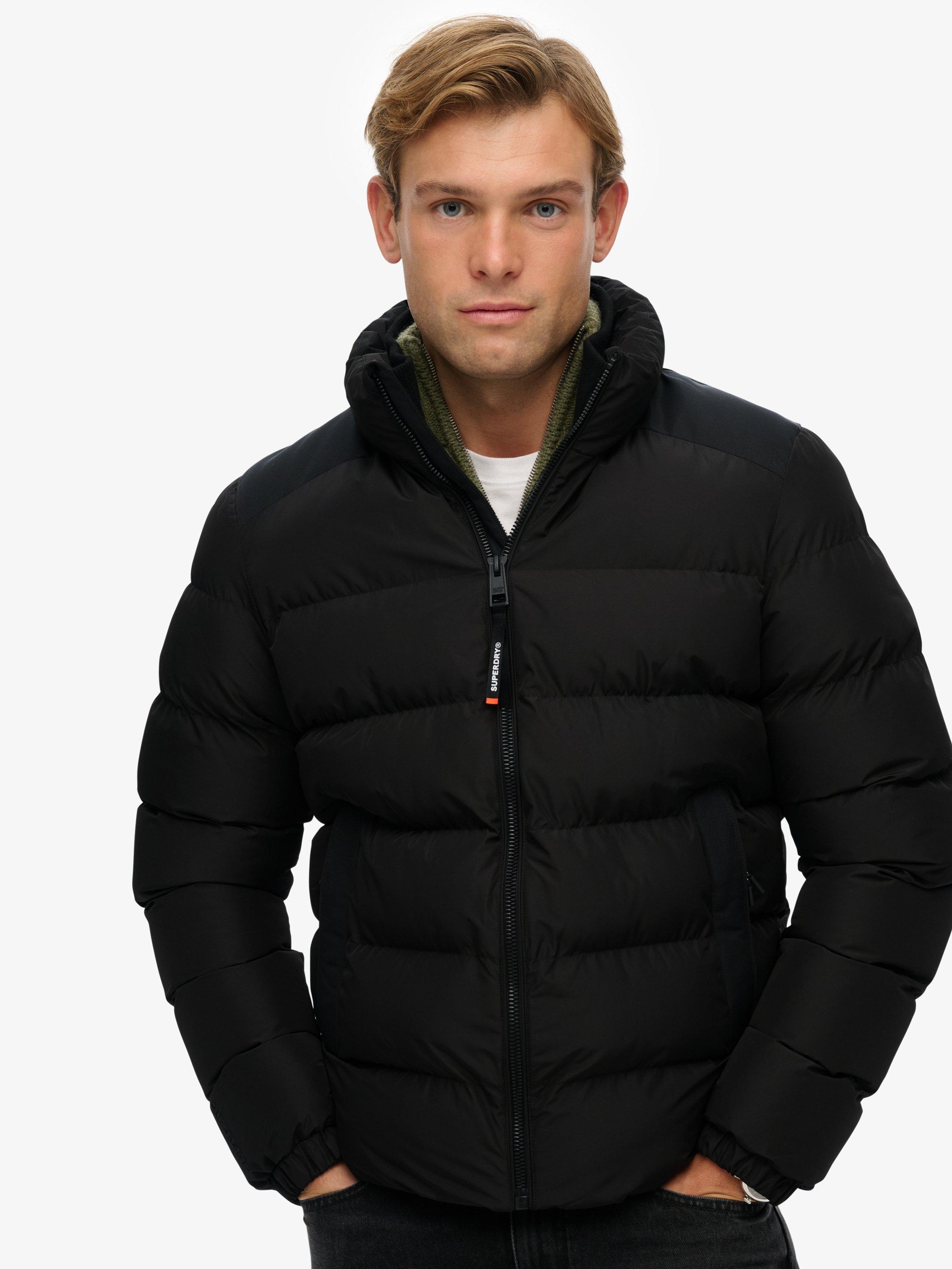 Product image 4 of 6, which shows Superdry Zip Front Puffer Jacket, Black, L