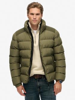 Superdry Zip Front Puffer Jacket, Shooting Olive