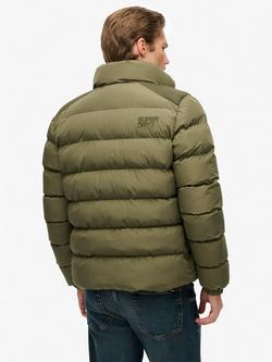 Superdry Zip Front Puffer Jacket - view 2, Shooting Olive