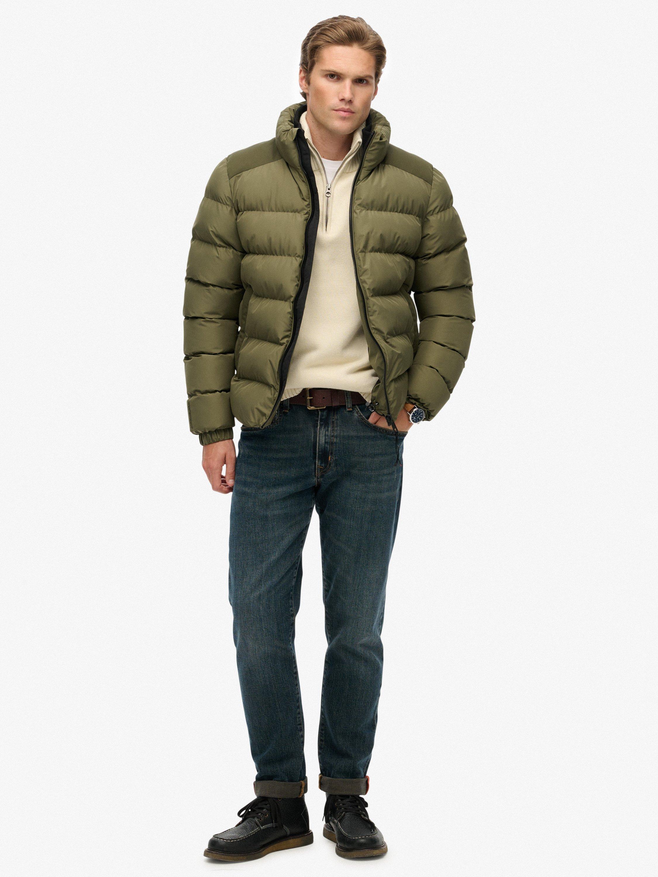 Product image 3 of 6, which shows Superdry Zip Front Puffer Jacket, Shooting Olive, XL