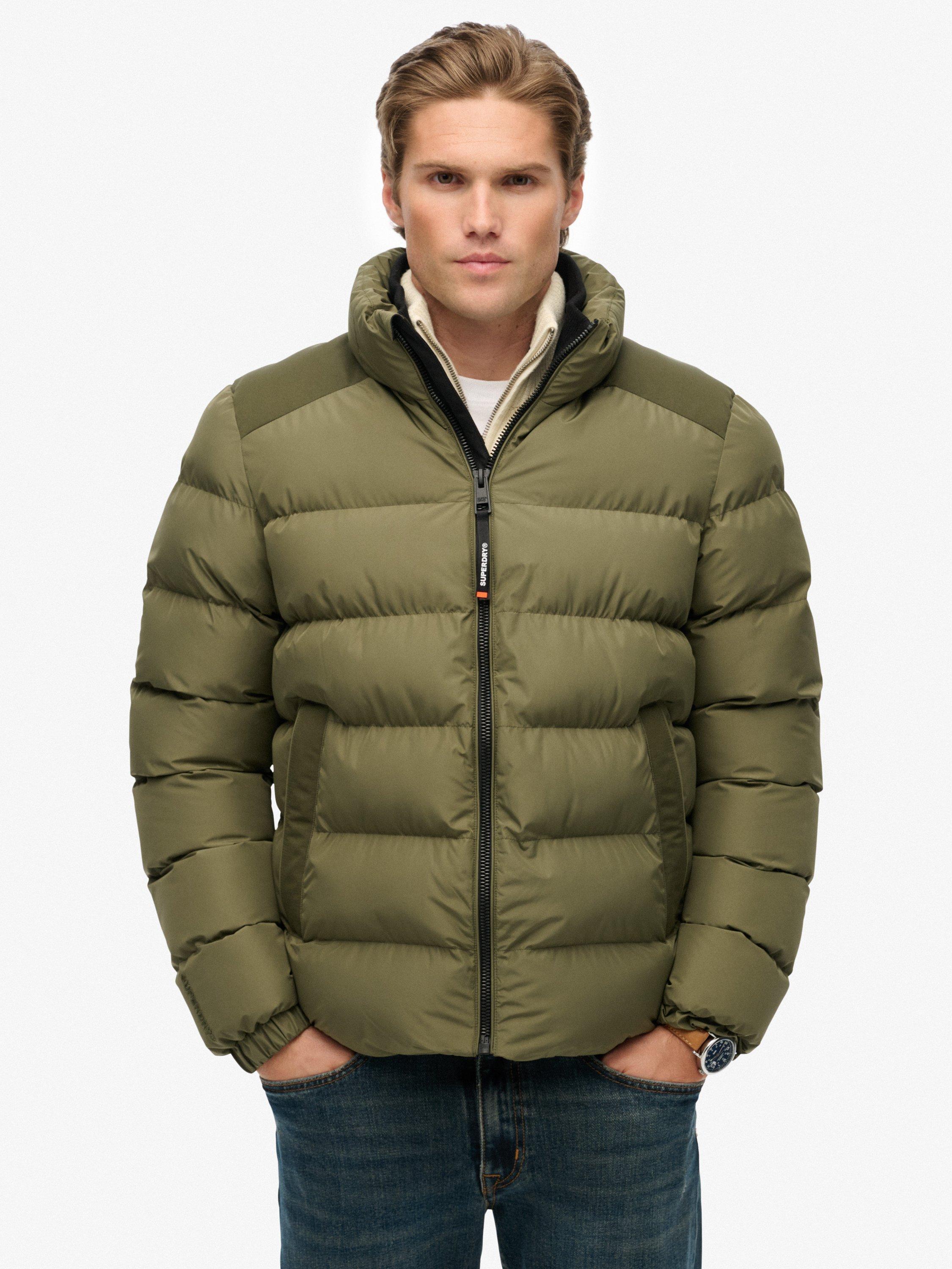Product image 4 of 6, which shows Superdry Zip Front Puffer Jacket, Shooting Olive, XL