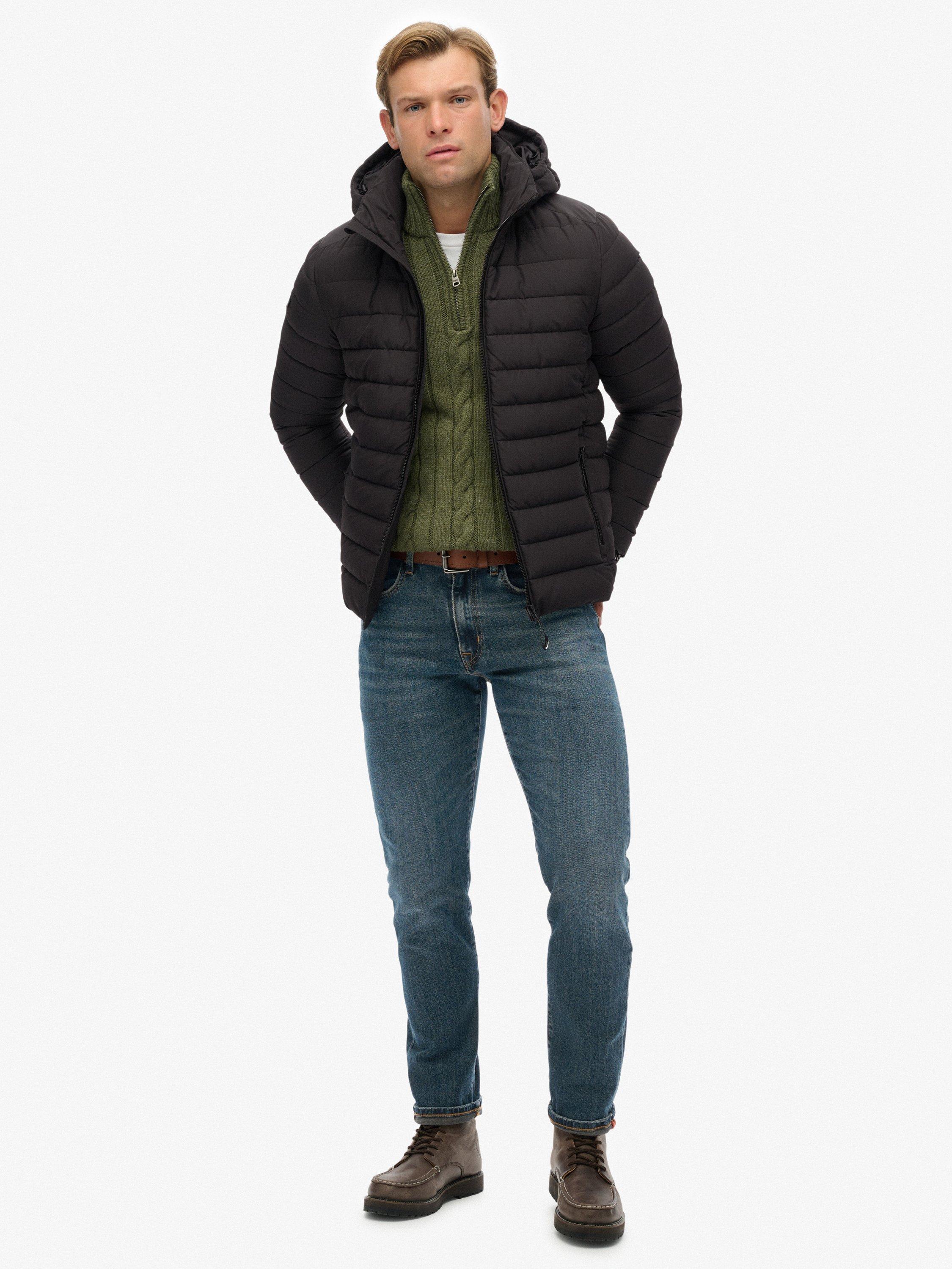 Product image 3 of 6, which shows Superdry Hooded Fuji Padded Jacket, Black, XXL