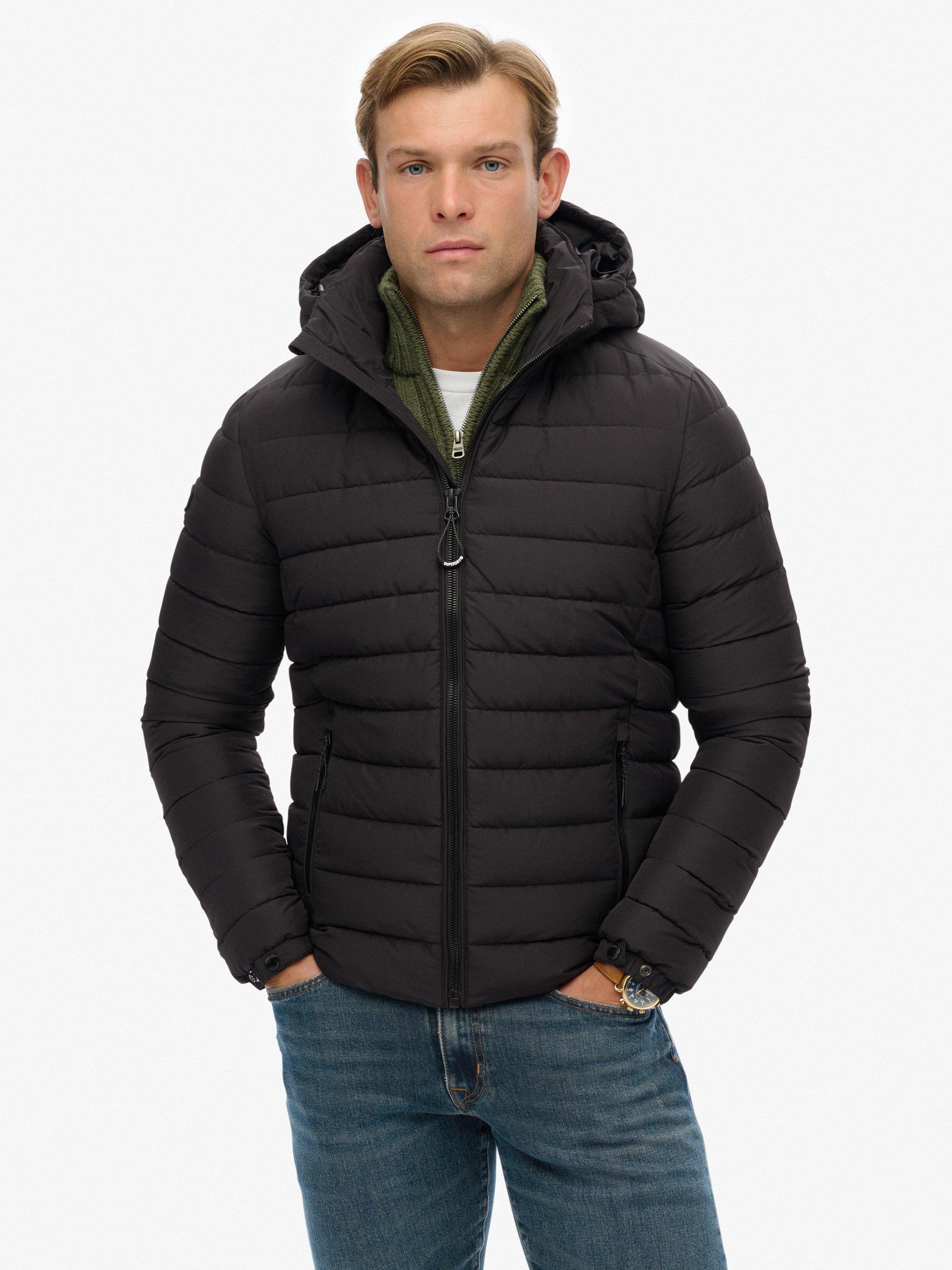 Product image 4 of 6, which shows Superdry Hooded Fuji Padded Jacket, Black, XXL