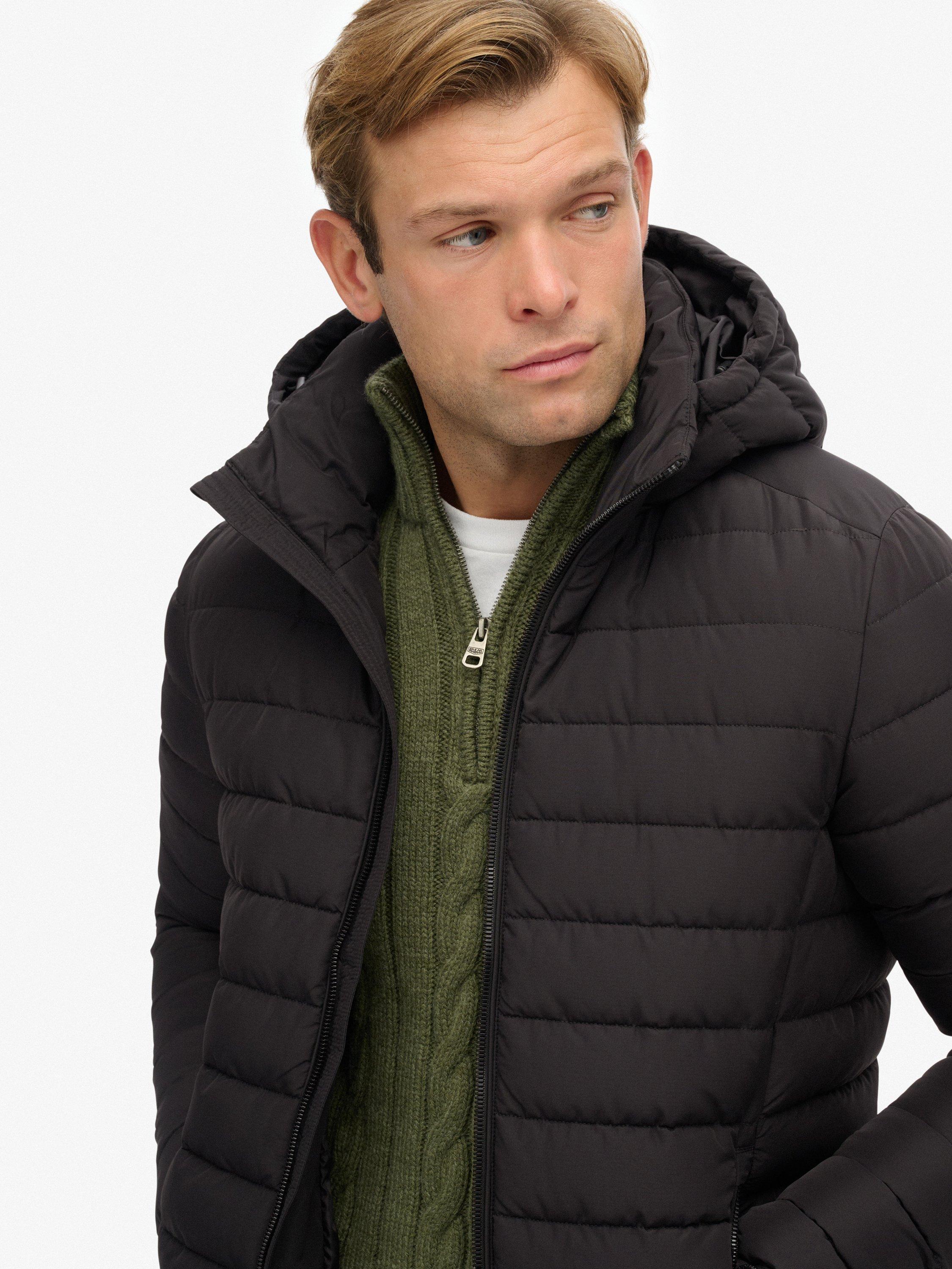 Product image 5 of 6, which shows Superdry Hooded Fuji Padded Jacket, Black, XXL