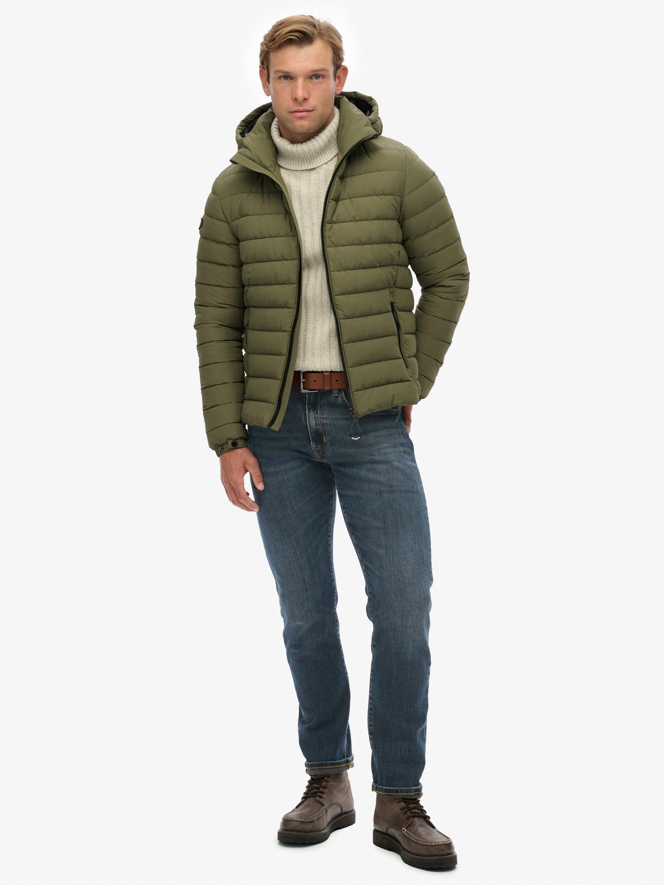 Product image 3 of 6, which shows Superdry Hooded Fuji Padded Jacket, Shooting Olive, S