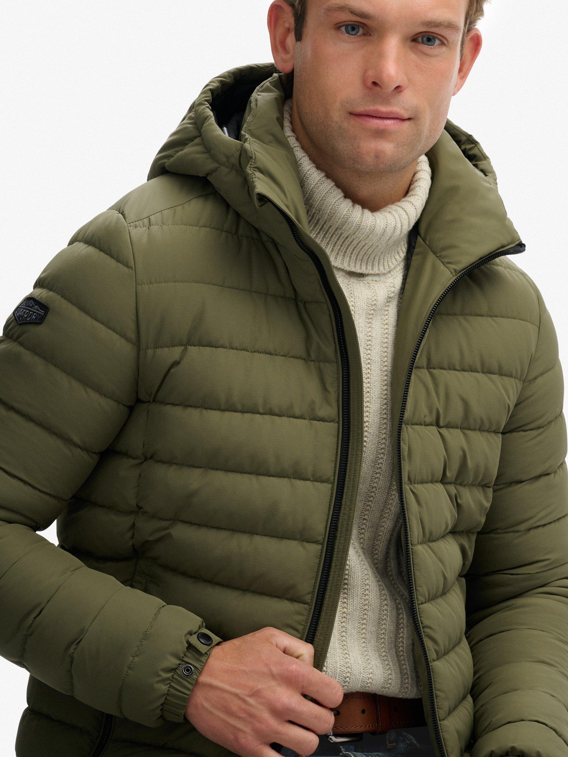 Product image 5 of 6, which shows Superdry Hooded Fuji Padded Jacket, Shooting Olive, S