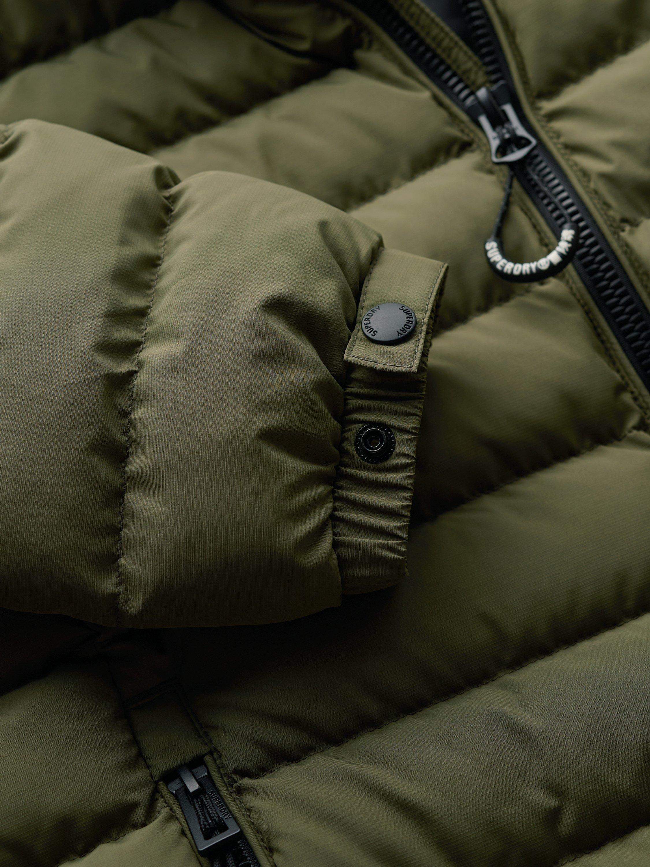 Product image 6 of 6, which shows Superdry Hooded Fuji Padded Jacket, Shooting Olive, S