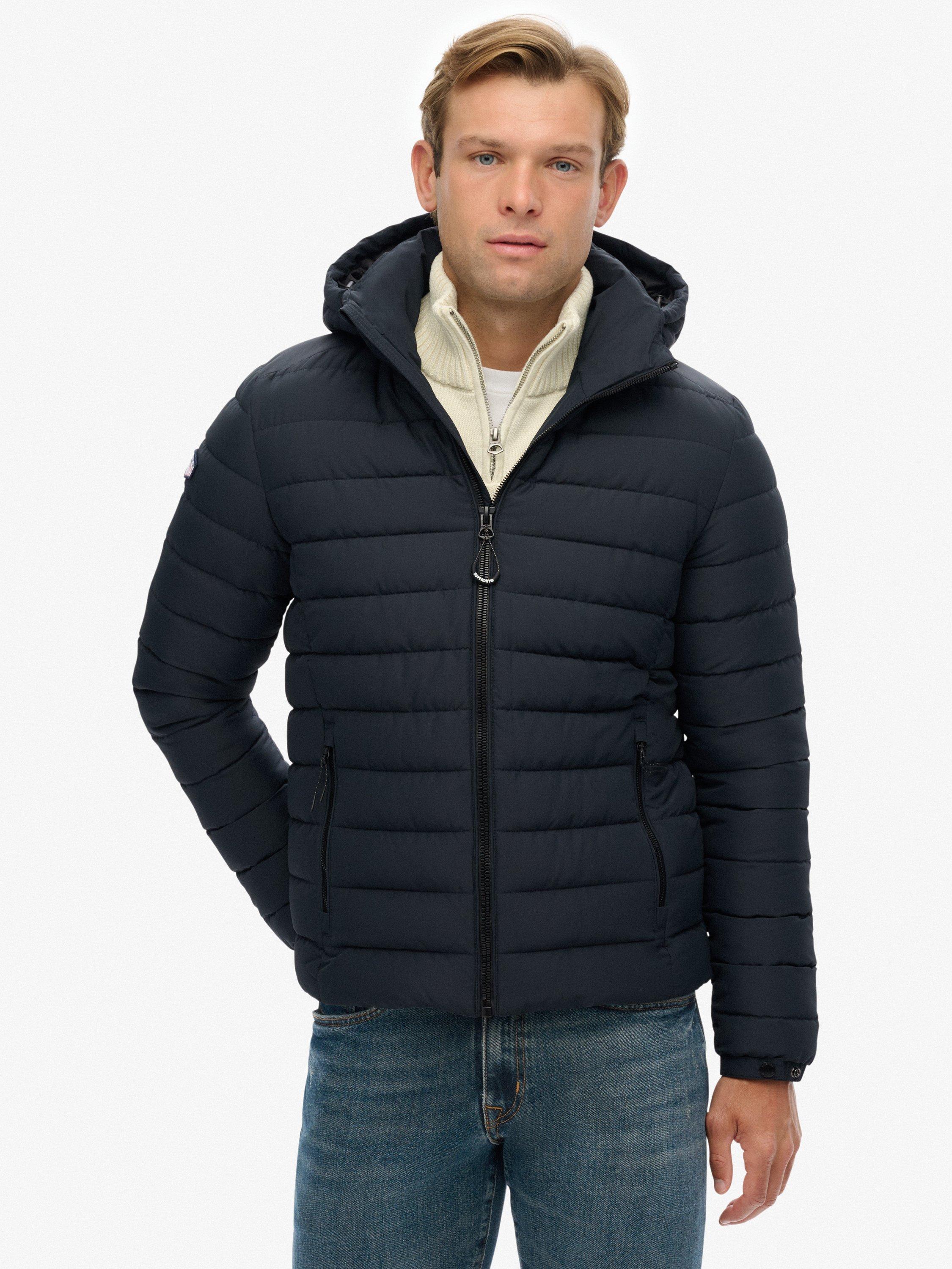 Product image 4 of 6, which shows Superdry Hooded Fuji Padded Jacket, Eclipse Navy, XL