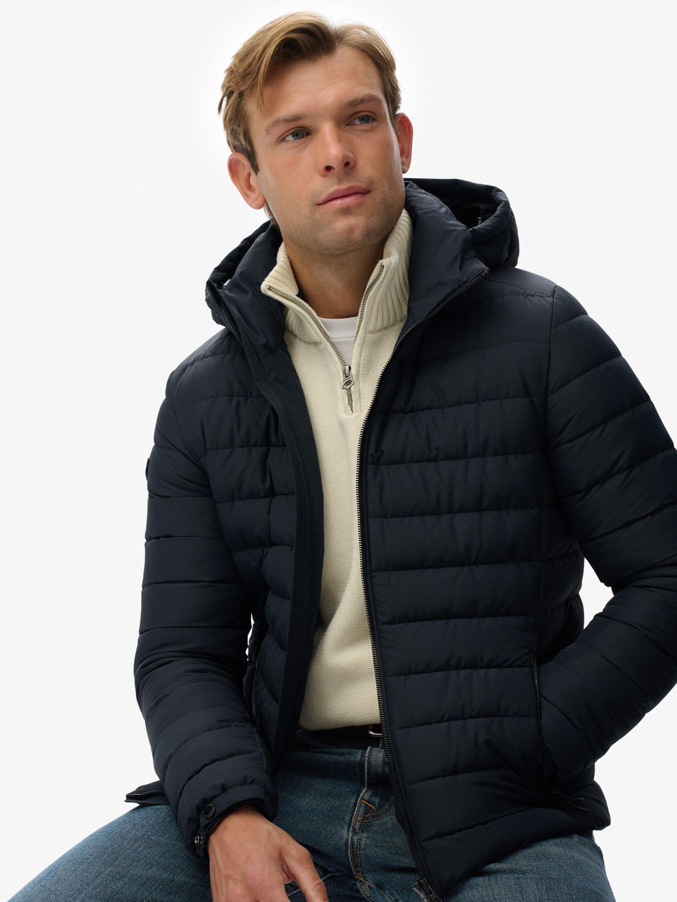 Product image 5 of 6, which shows Superdry Hooded Fuji Padded Jacket, Eclipse Navy, XL