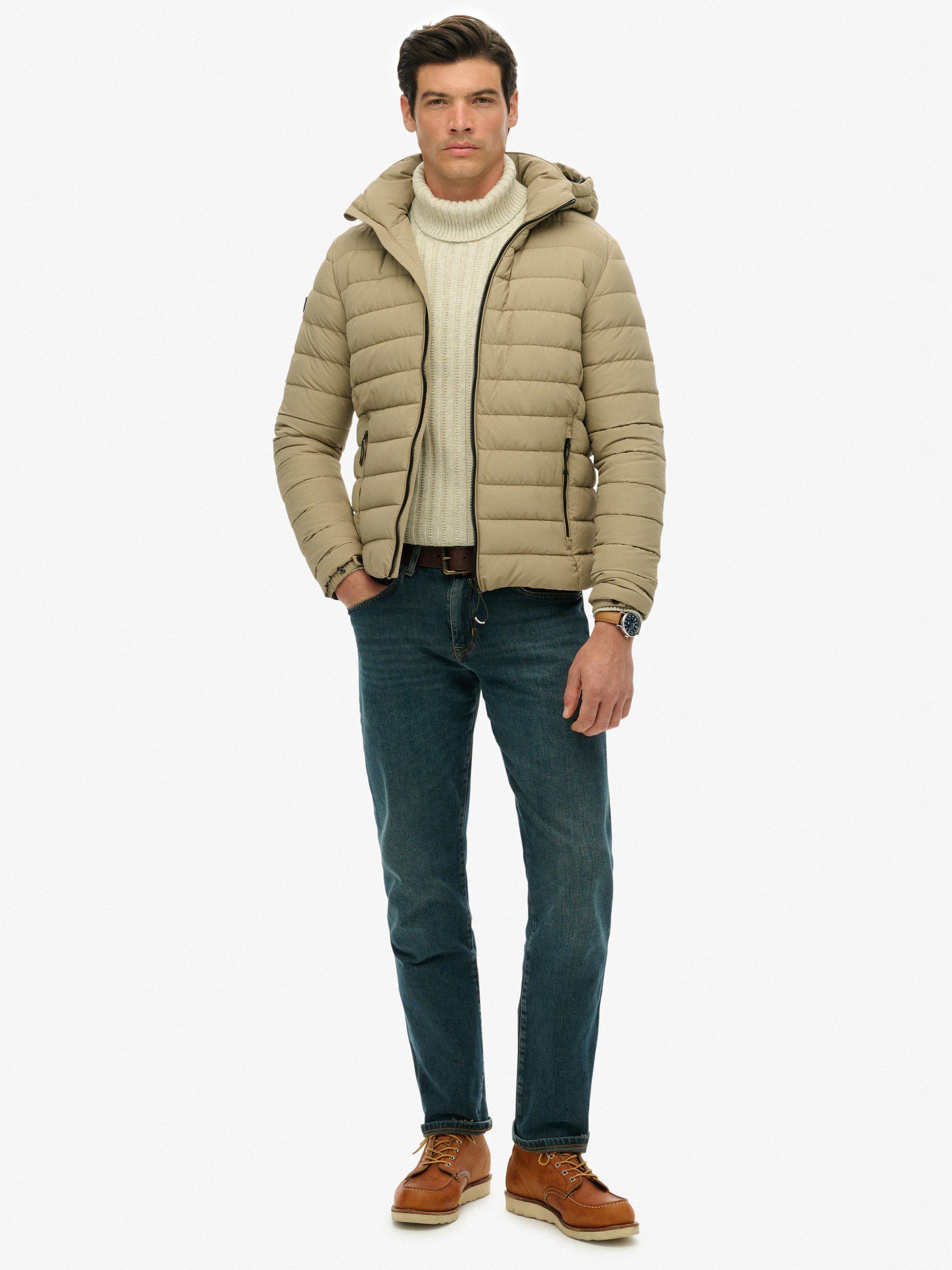 Product image 3 of 6, which shows Superdry Hooded Fuji Padded Jacket, Winter Twig Beige, S