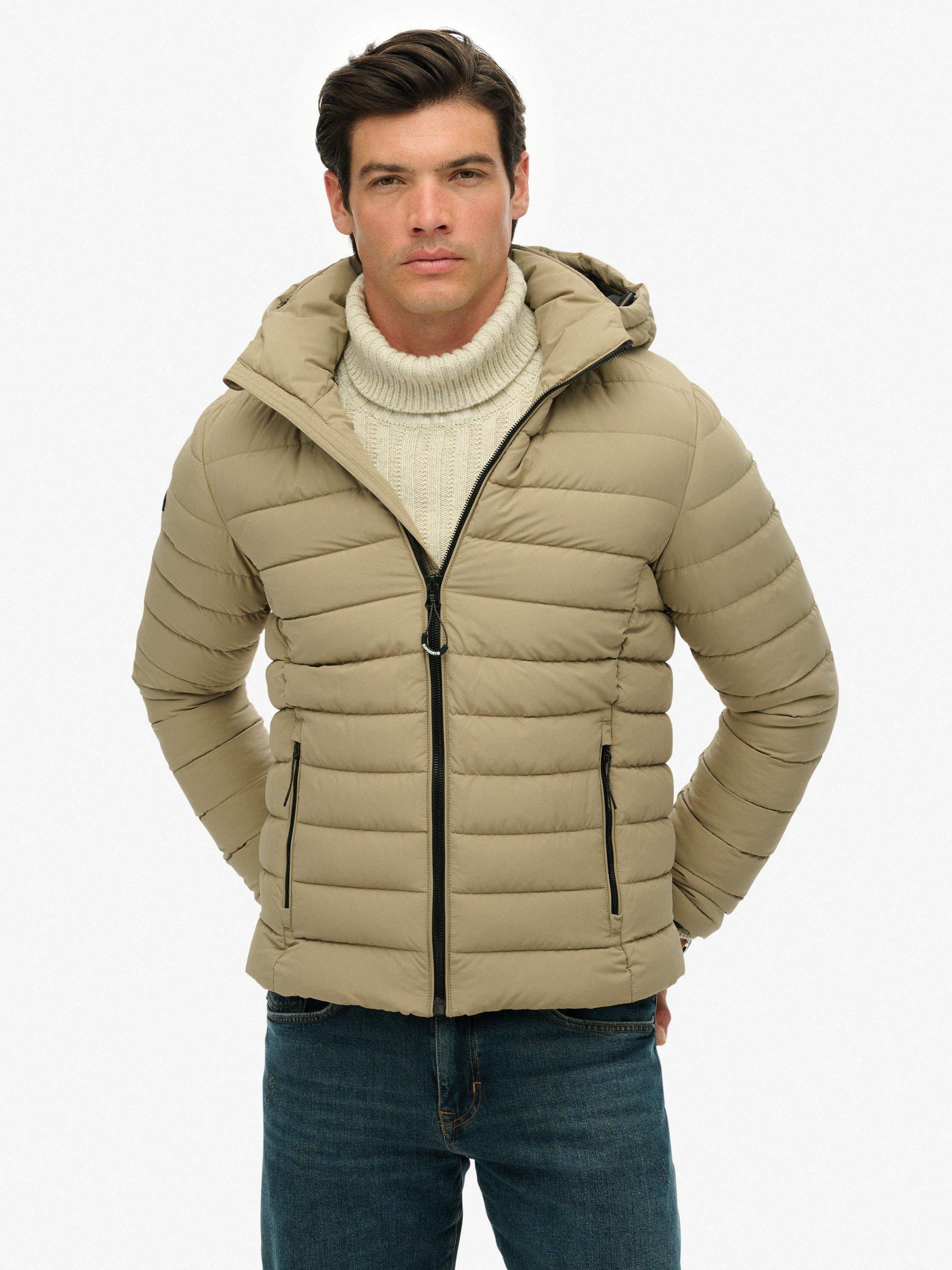 Product image 4 of 6, which shows Superdry Hooded Fuji Padded Jacket, Winter Twig Beige, S