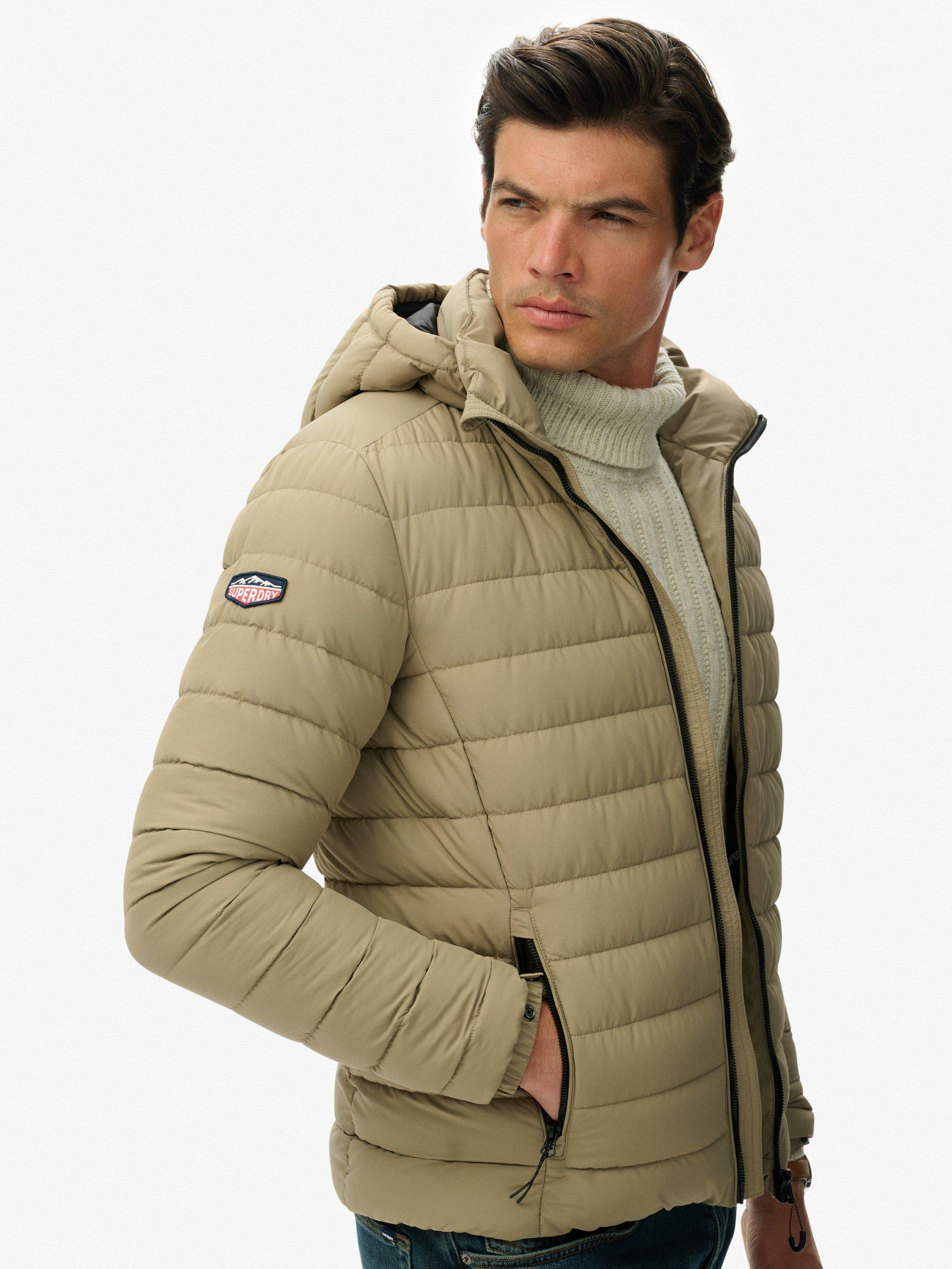 Product image 5 of 6, which shows Superdry Hooded Fuji Padded Jacket, Winter Twig Beige, S