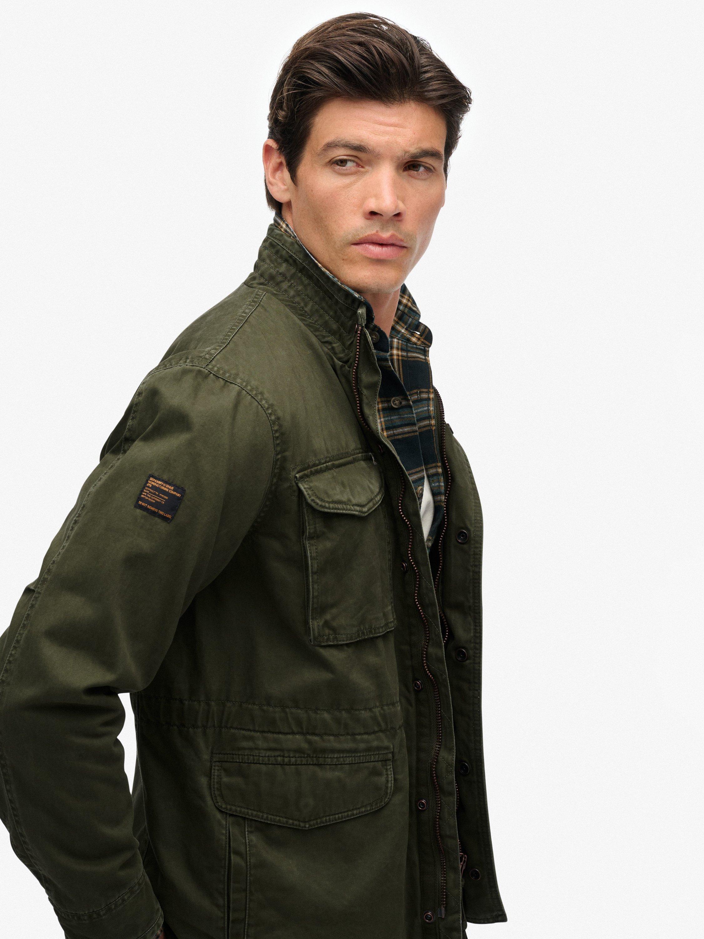 Product image 6 of 7, which shows Superdry Organic Cotton M65 Military Jacket, Army Khaki Green, L