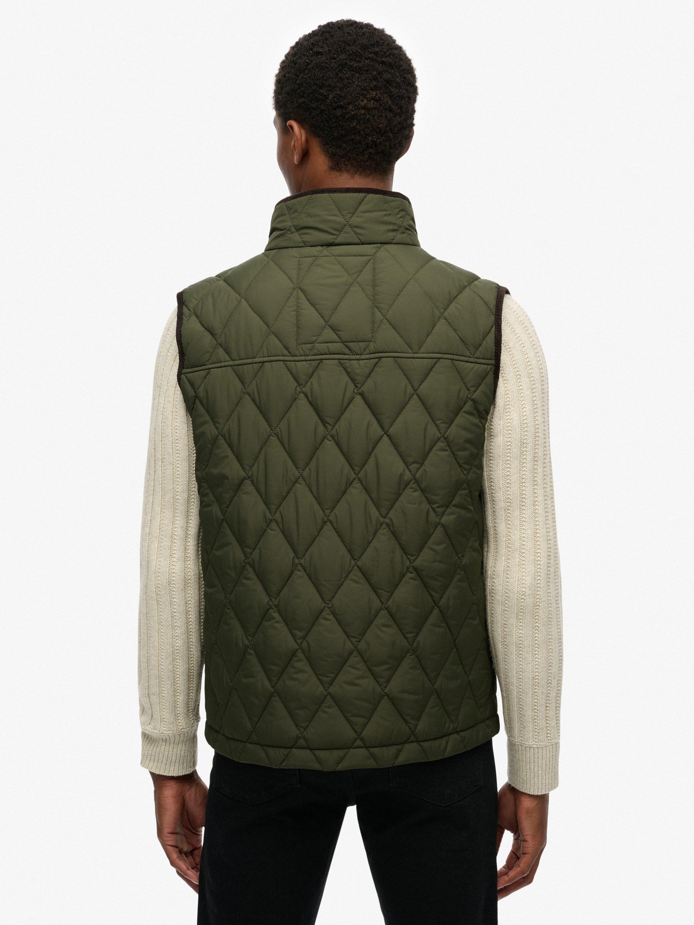 Product image 2 of 7, which shows Superdry Quilted Estate Gilet, Olive Green, L