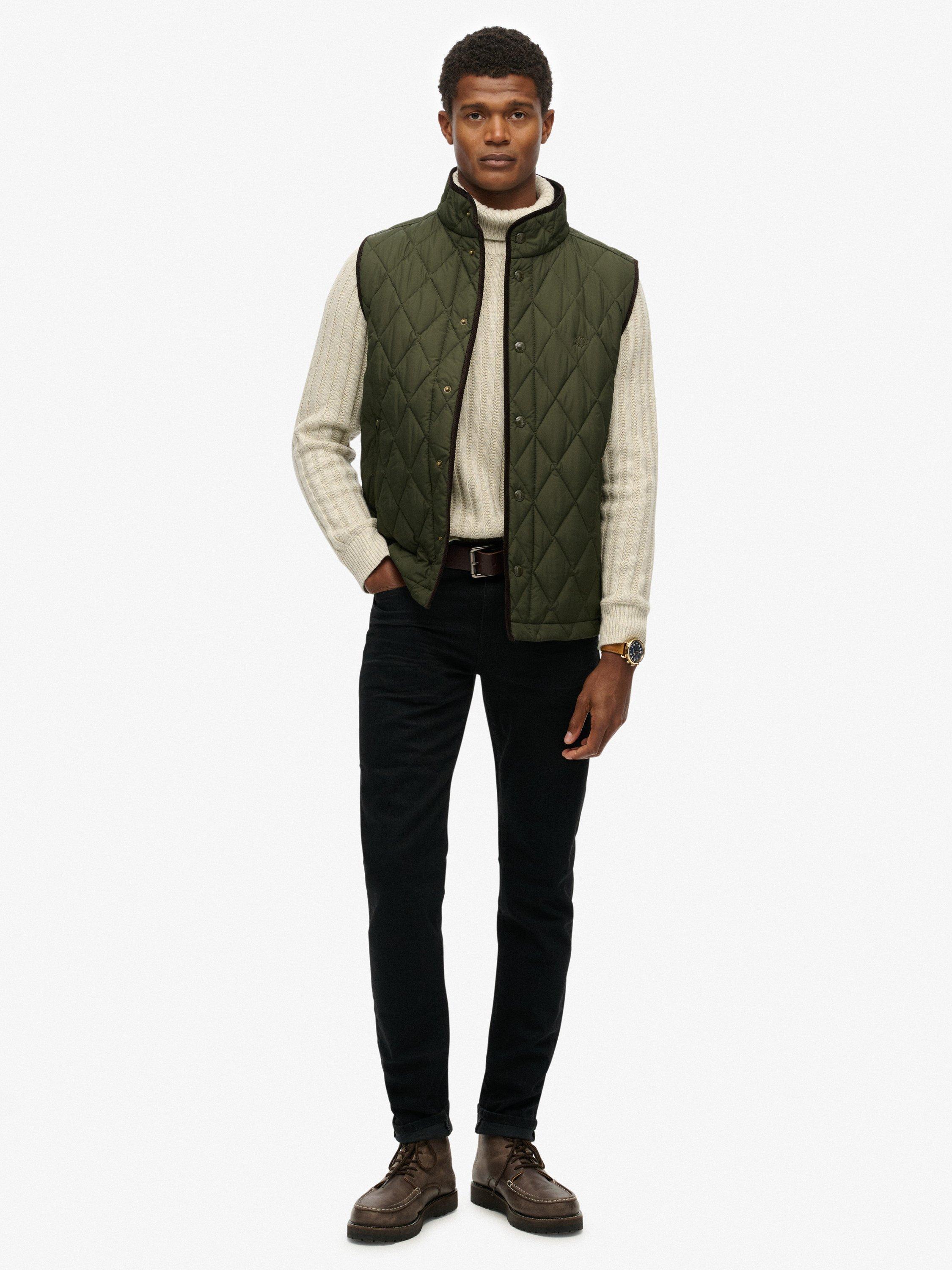 Product image 3 of 7, which shows Superdry Quilted Estate Gilet, Olive Green, L