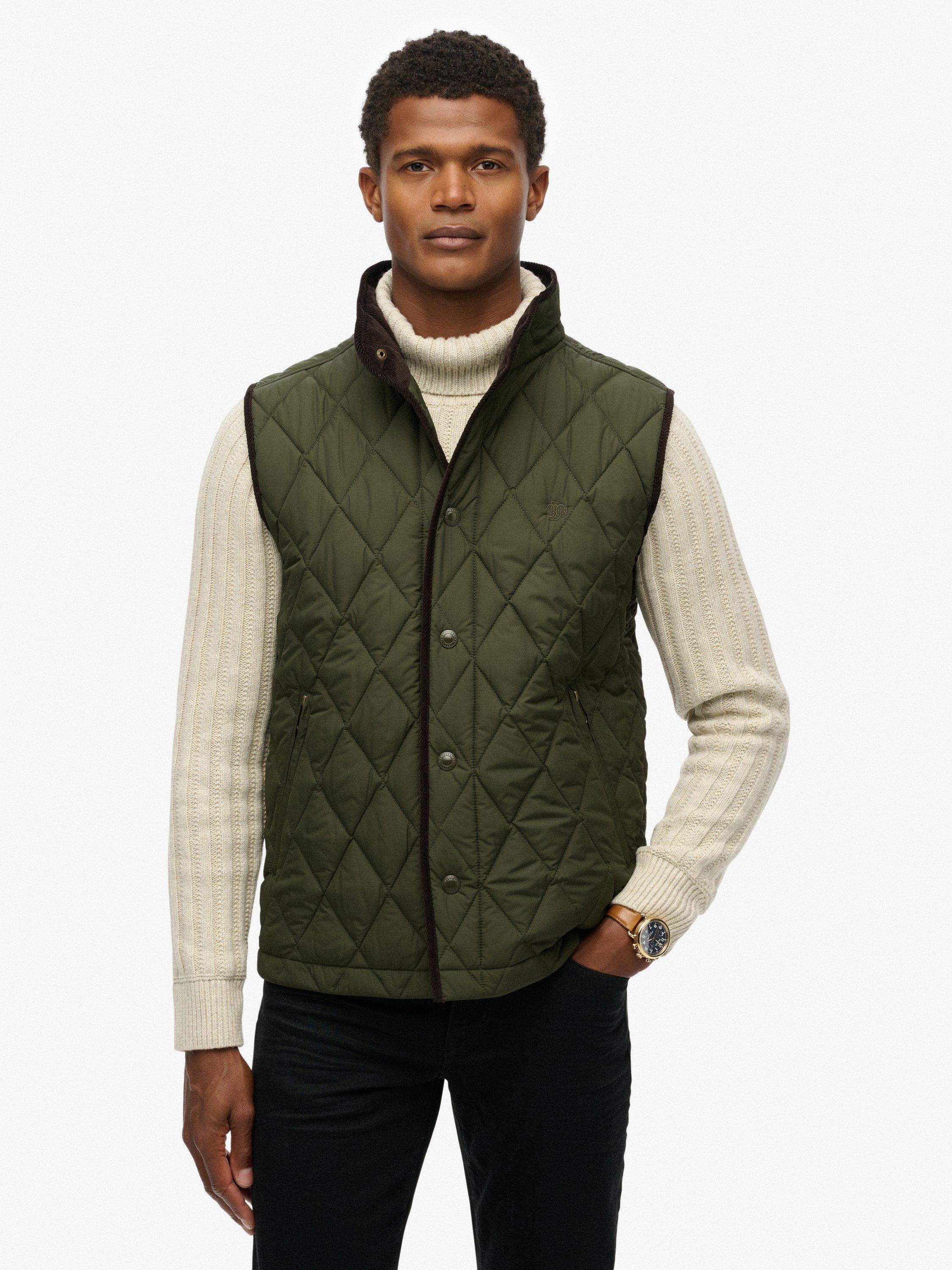 Product image 4 of 7, which shows Superdry Quilted Estate Gilet, Olive Green, L