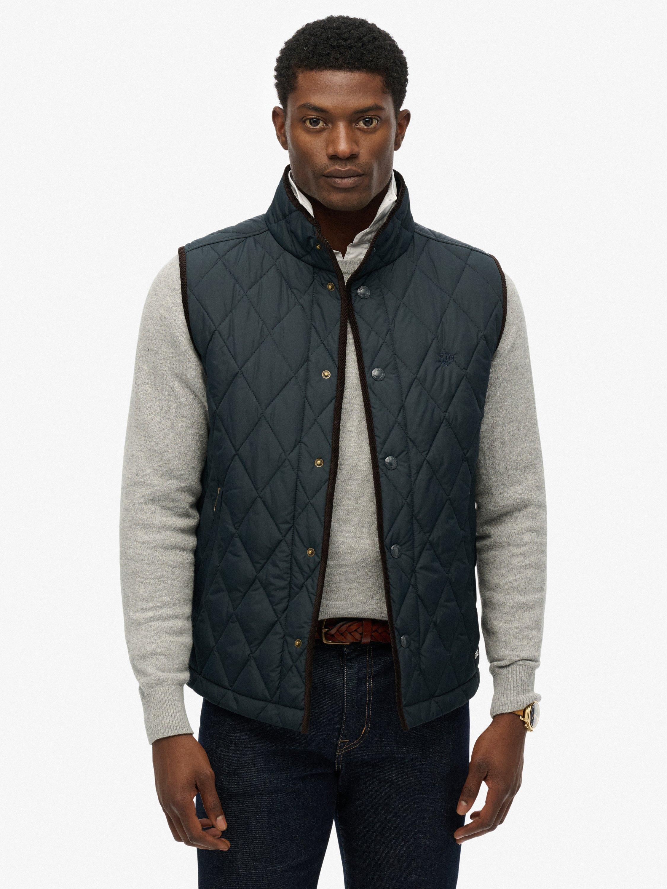 Product image 1 of 7, which shows Superdry Quilted Estate Gilet, Eclipse Navy, M