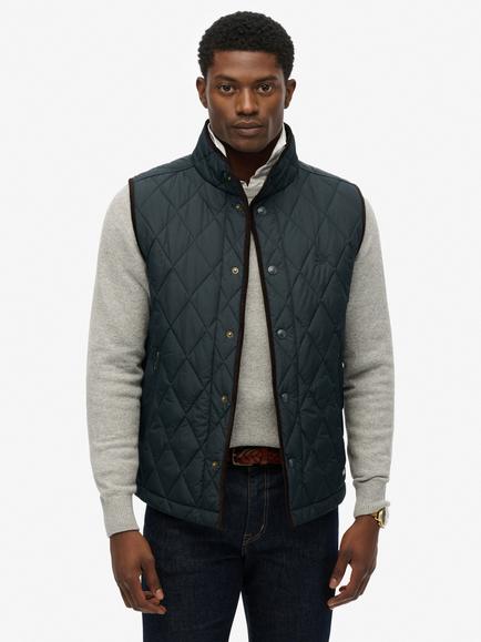 Superdry Quilted Estate Gilet, Eclipse Navy