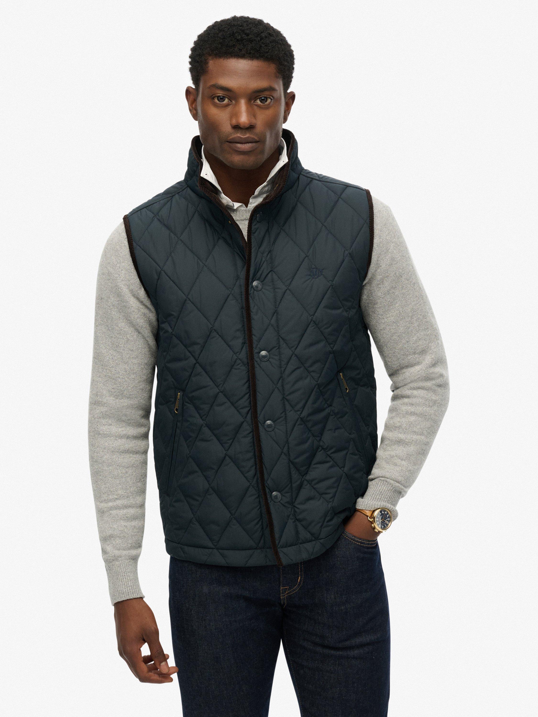 Product image 4 of 7, which shows Superdry Quilted Estate Gilet, Eclipse Navy, M