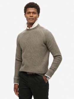 Superdry Chunky Raglan Jumper, Walnut Brown