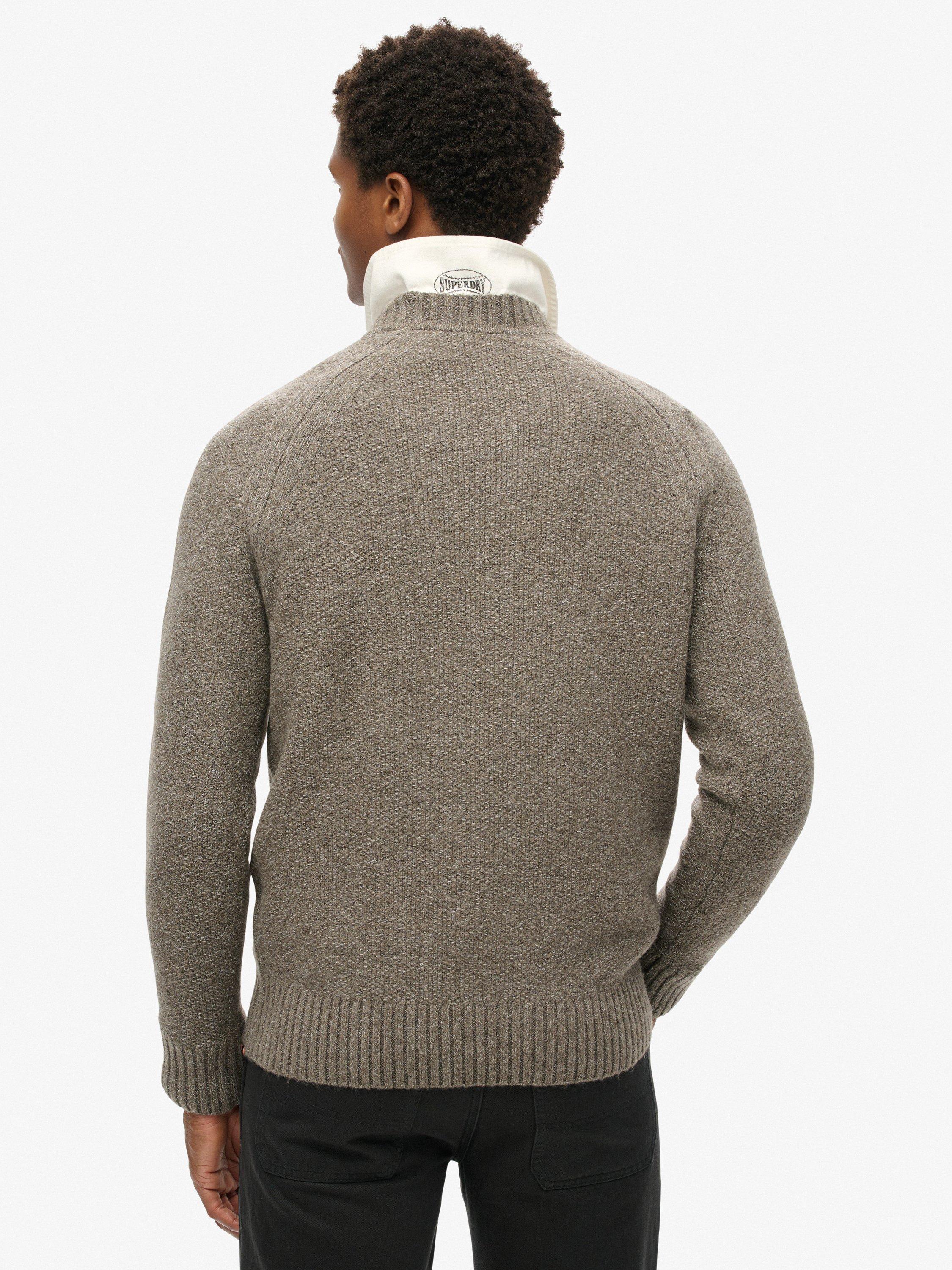 Product image 2 of 5, which shows Superdry Chunky Raglan Jumper, Walnut Brown, S