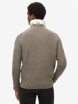 Superdry Chunky Raglan Jumper - view 2, Walnut Brown