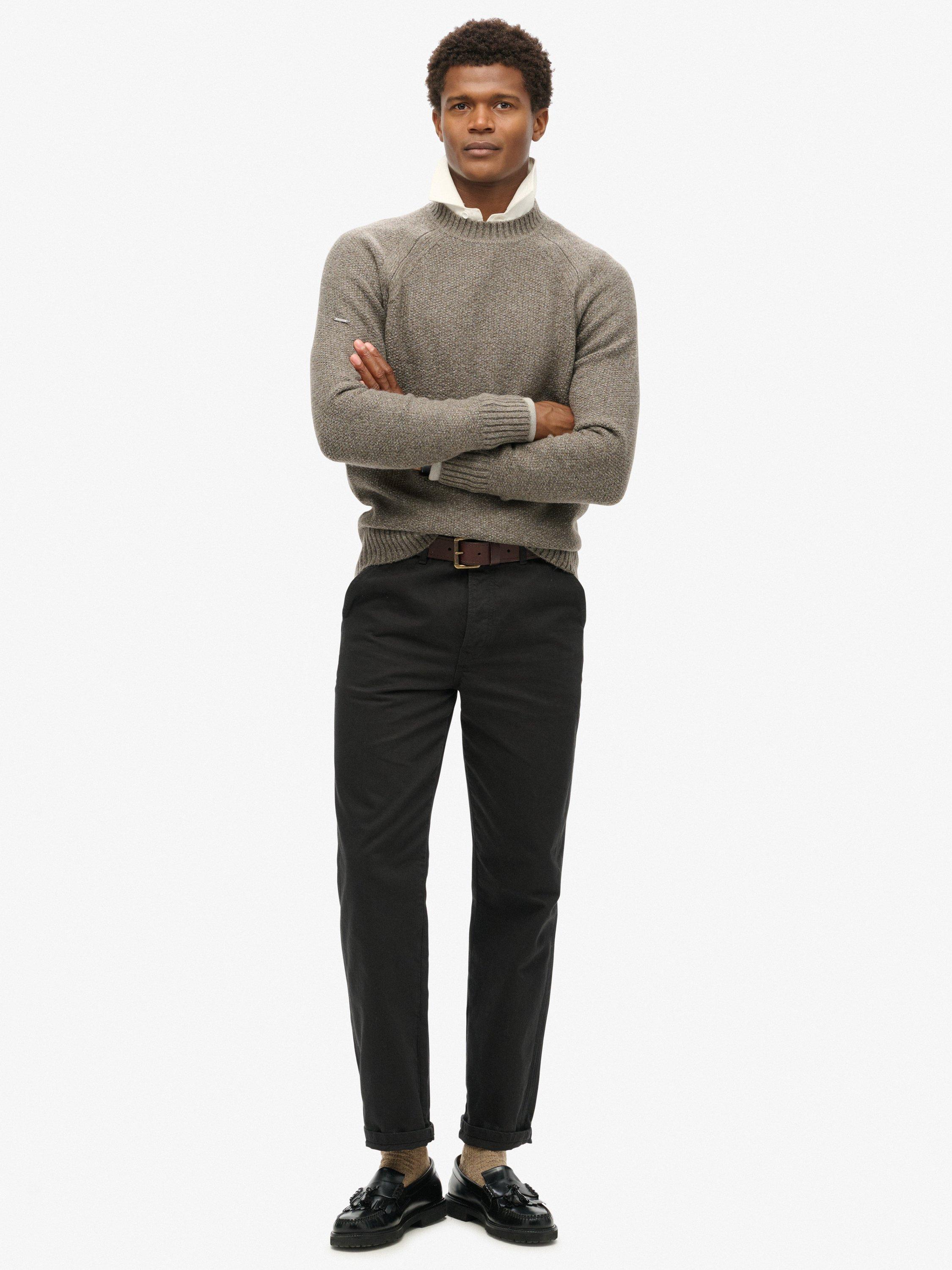 Product image 3 of 5, which shows Superdry Chunky Raglan Jumper, Walnut Brown, S