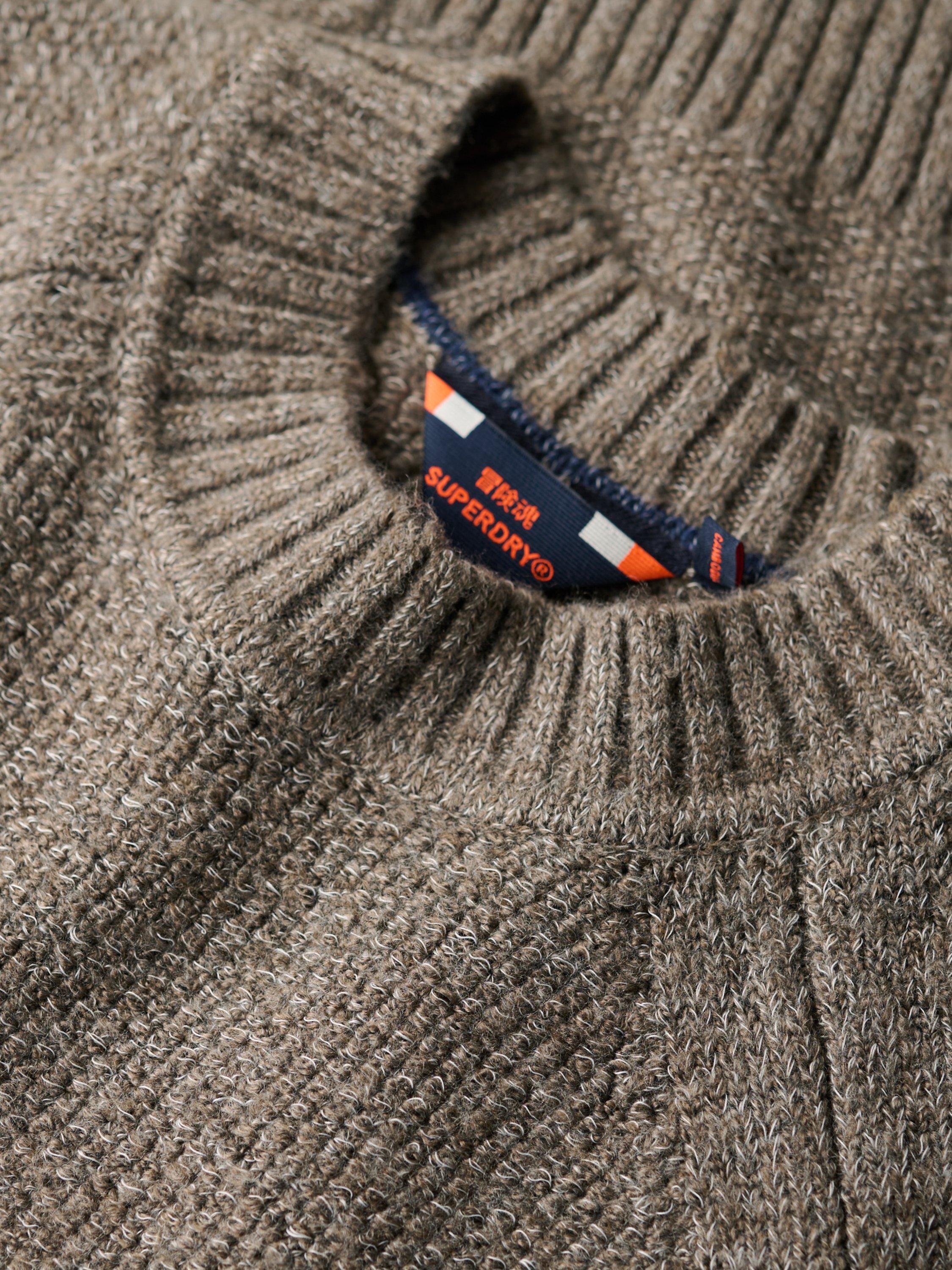 Product image 5 of 5, which shows Superdry Chunky Raglan Jumper, Walnut Brown, S