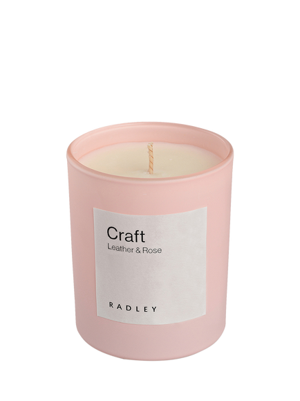 Radley Leather & Rose Scented Candle, Pink