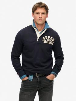 Superdry Vintage Athletic Rugby Shirt, Eclipse Navy, Eclipse Navy