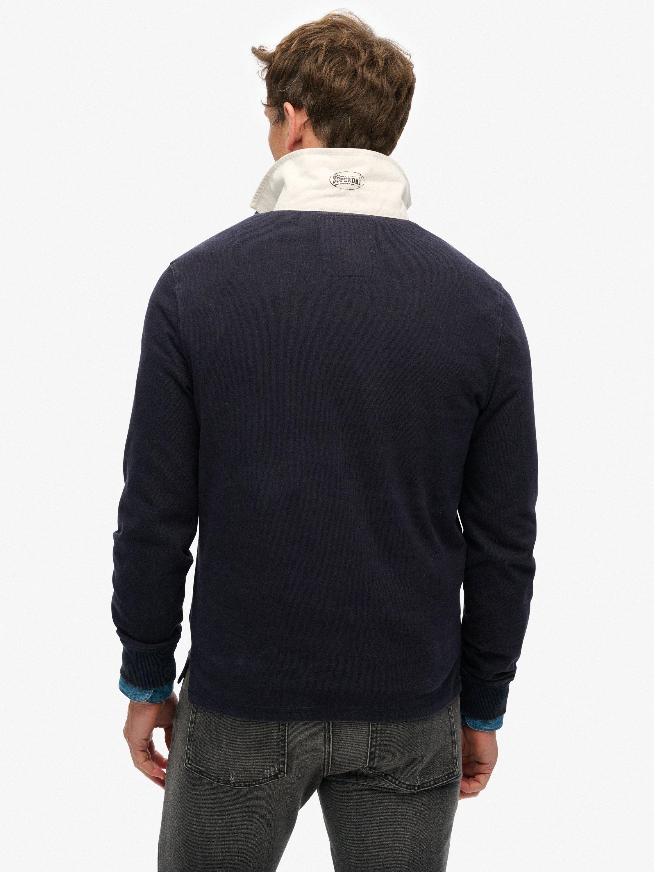 Product image 2 of 4, which shows Superdry Vintage Athletic Rugby Shirt, Eclipse Navy, S