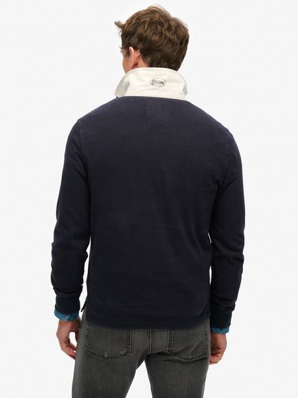 Superdry Vintage Athletic Rugby Shirt, Eclipse Navy - view 2, Eclipse Navy
