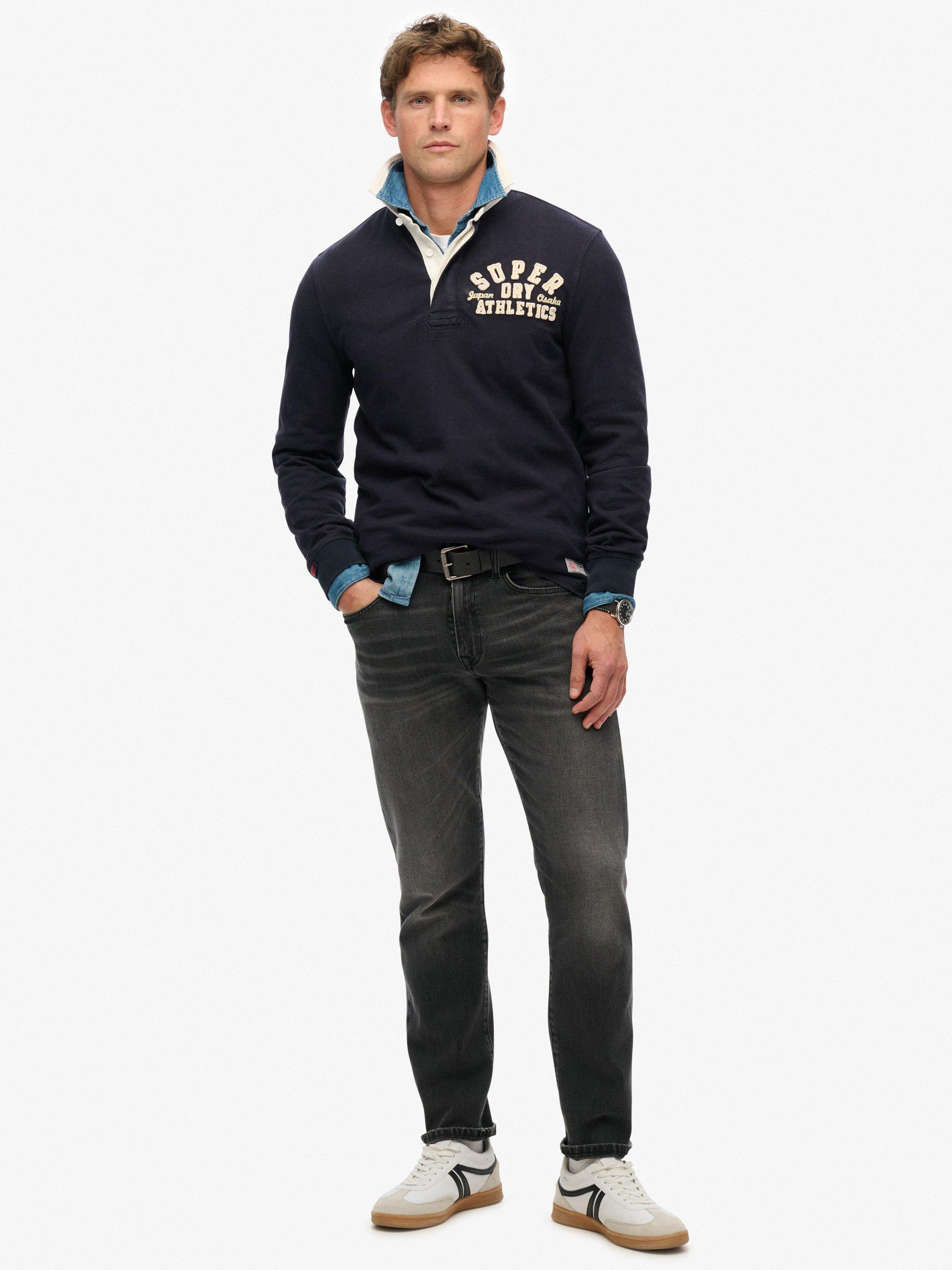 Product image 3 of 4, which shows Superdry Vintage Athletic Rugby Shirt, Eclipse Navy, S