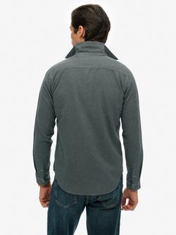 Superdry Trailsman Relaxed Fit Overshirt, Pearl Blue - view 2, Balsam Green