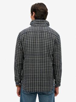 Superdry Textured Workwear Shirt, Indigo Check - view 2, Indigo Check