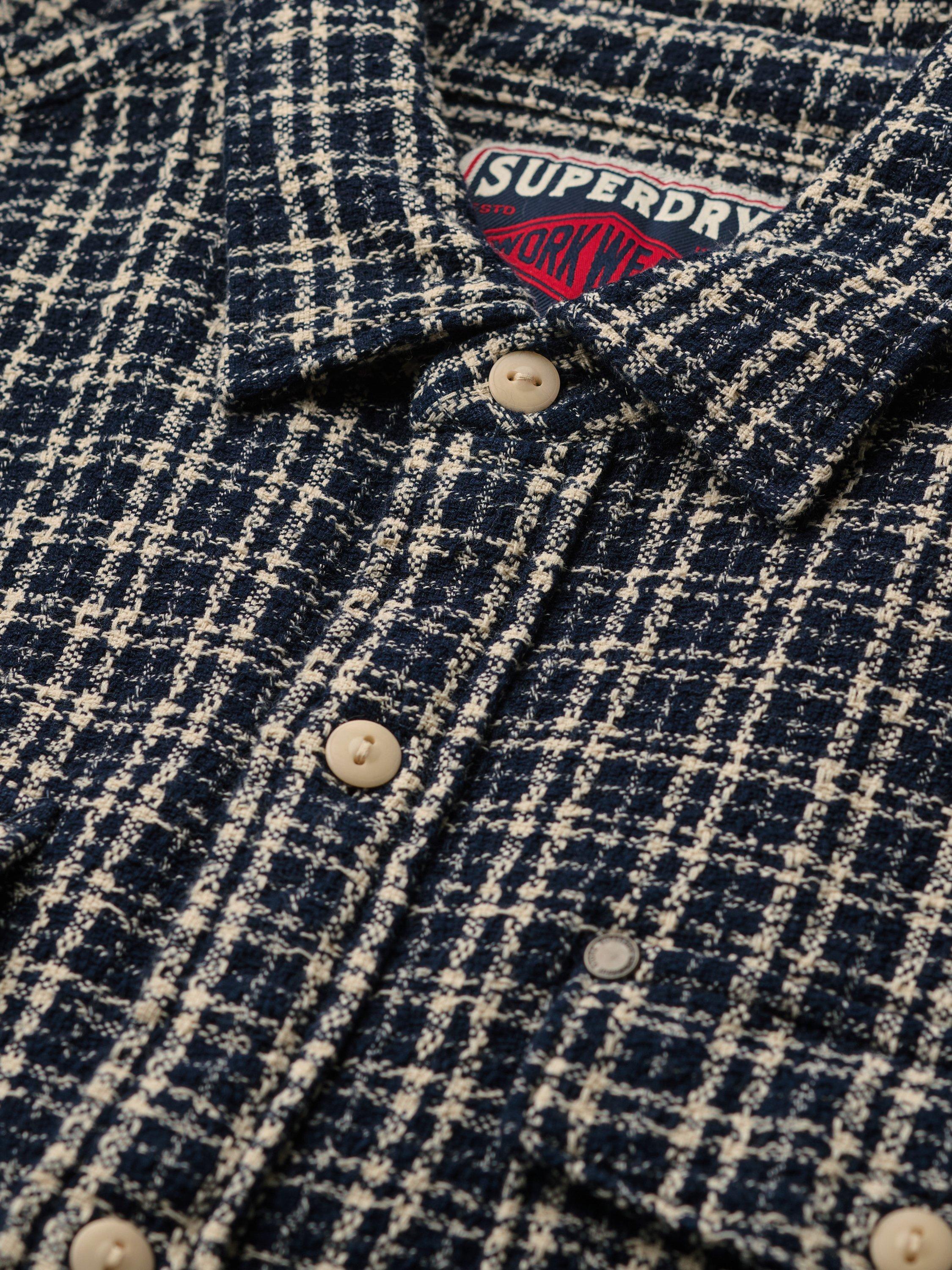 Product image 6 of 6, which shows Superdry Textured Workwear Shirt, Indigo Check, M