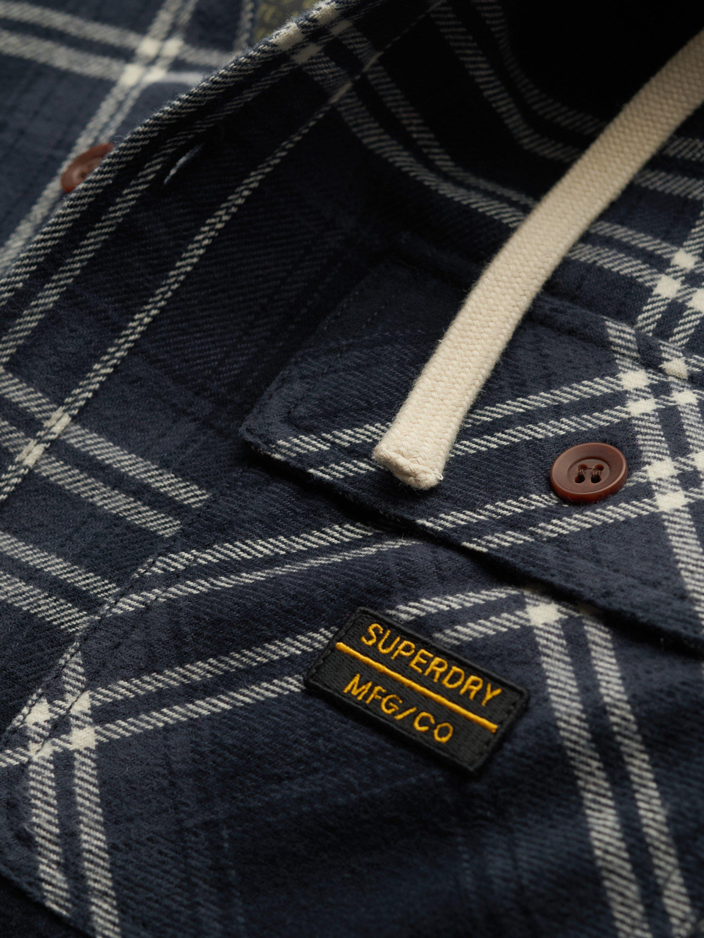Product image 6 of 6, which shows Superdry Surplus Hooded Check Shirt, Navy Window Check, XXXL