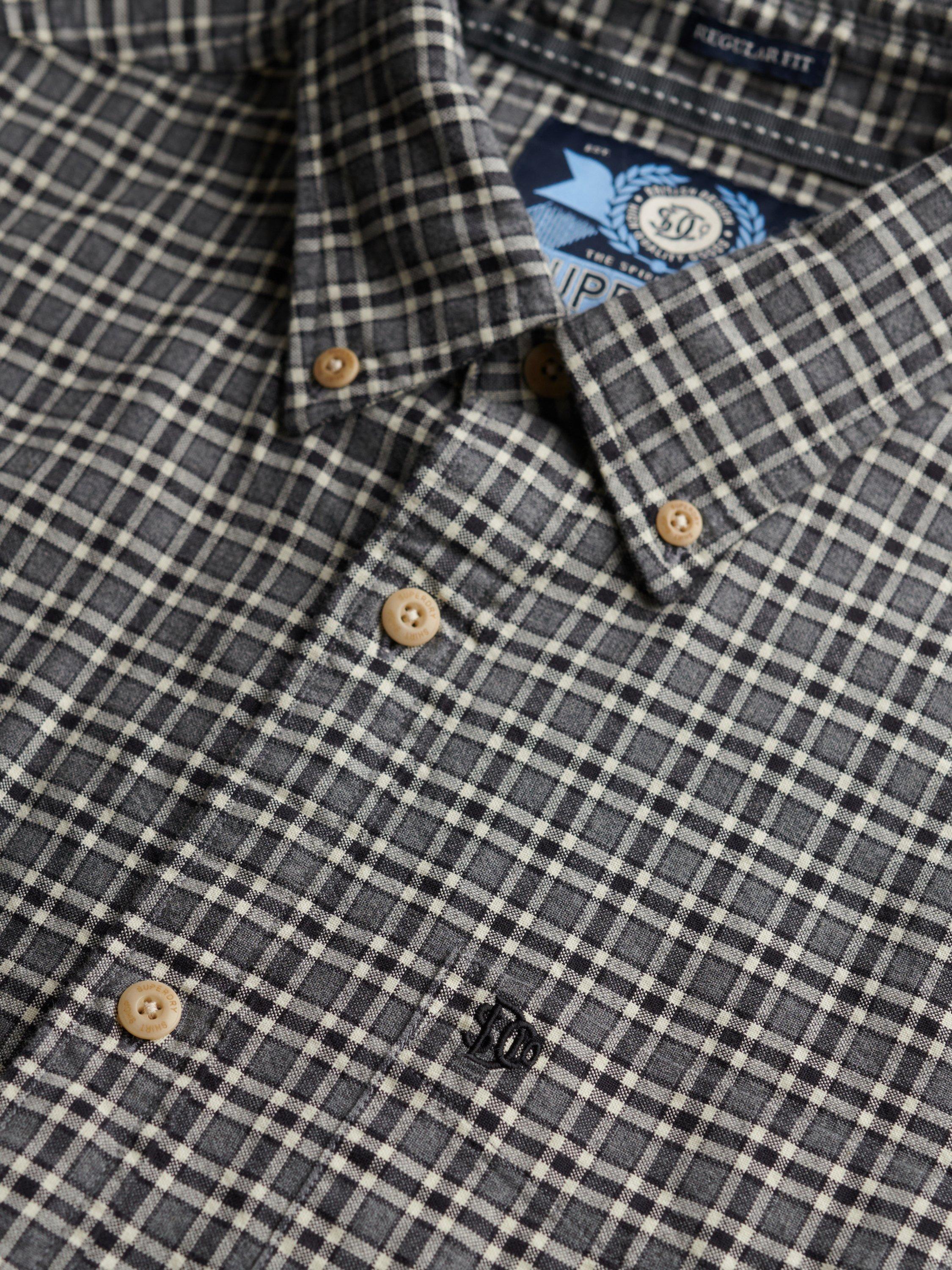 Product image 6 of 6, which shows Superdry Premium Check Oxford Shirt, Charcoal Marl Micro, L