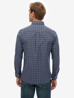 Superdry Premium Check Oxford Shirt, Lauren Navy Shadow - view 2, Lauren Navy Shadow