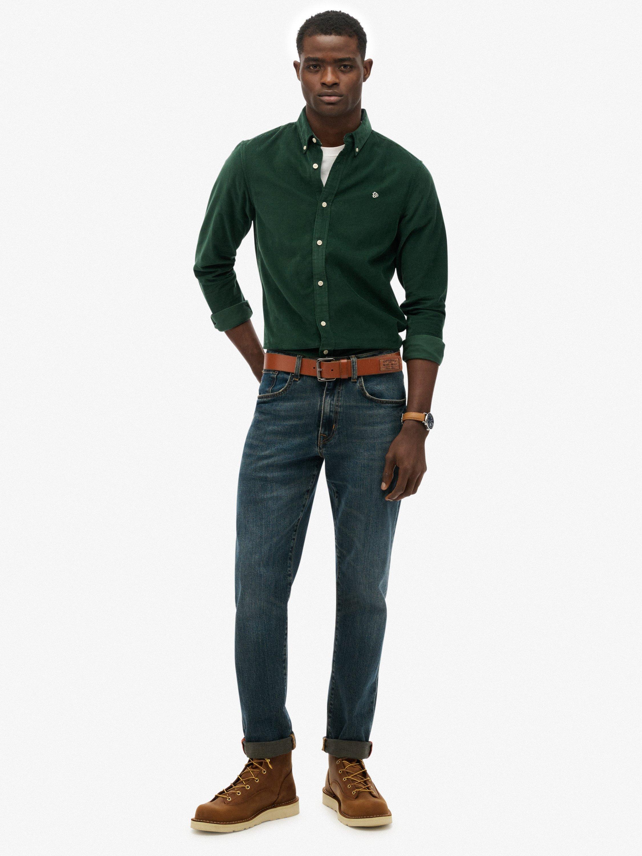 Product image 3 of 5, which shows Superdry Classic Needle Corduroy Shirt, Enamel Green, XXL