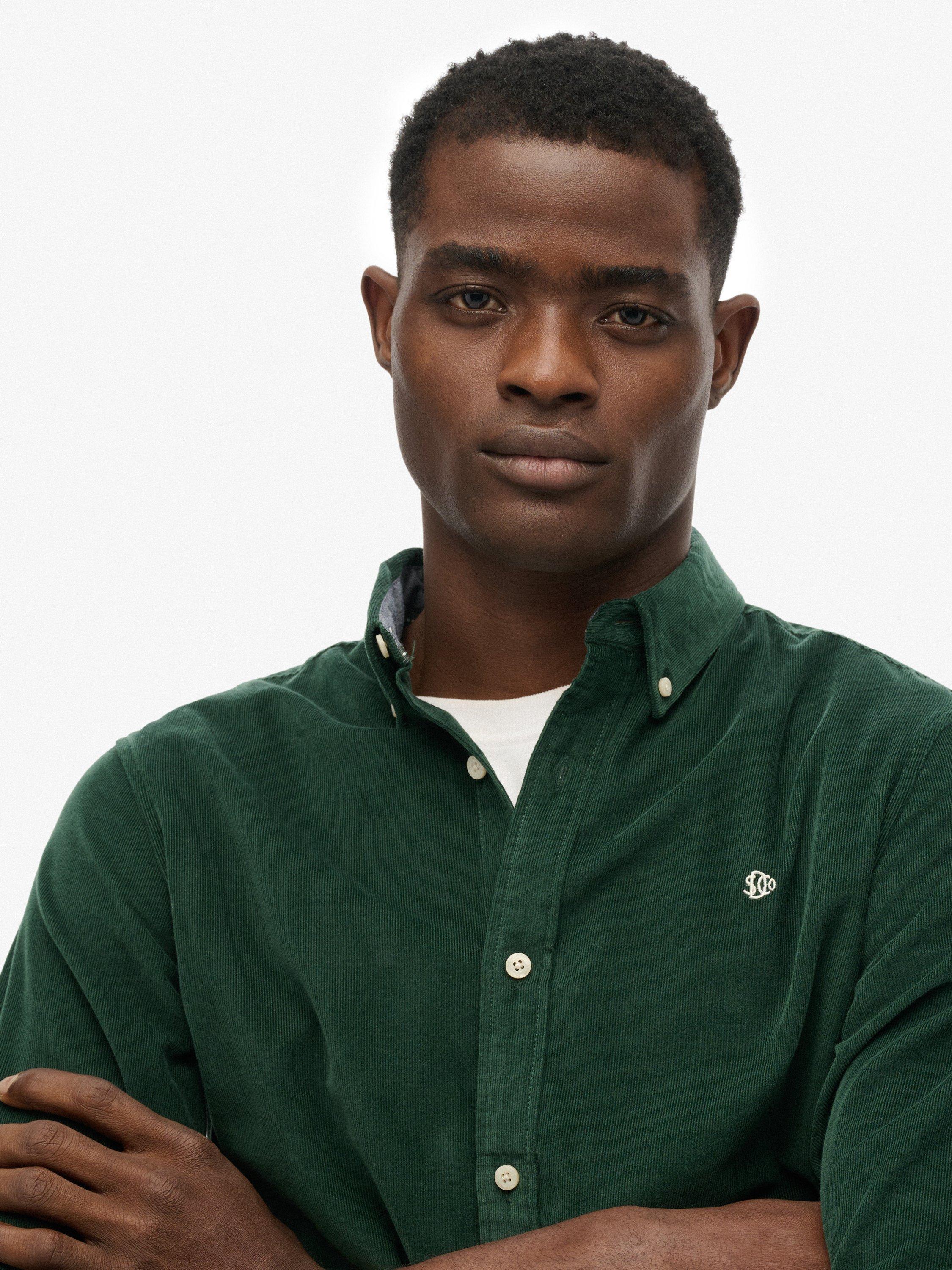 Product image 5 of 5, which shows Superdry Classic Needle Corduroy Shirt, Enamel Green, XXL