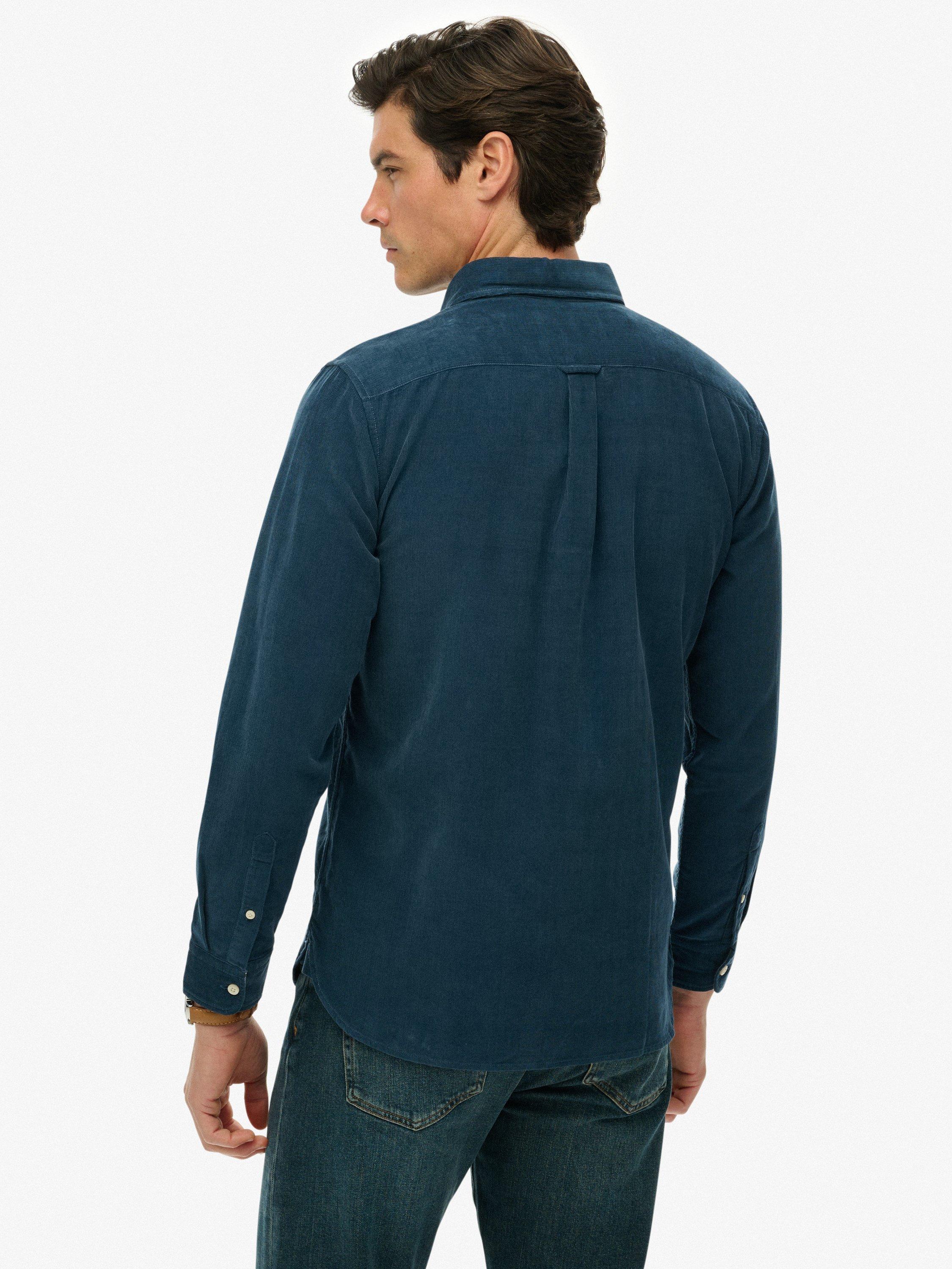 Product image 2 of 6, which shows Superdry Classic Needlecord Shirt, Insignia Blue, S