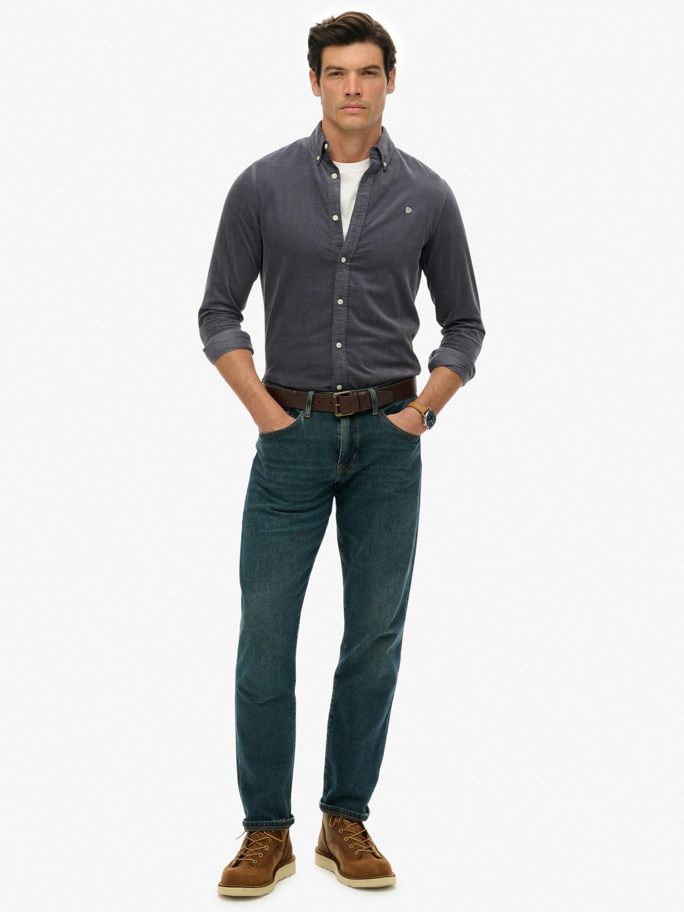 Product image 3 of 6, which shows Superdry Classic Needle Corduroy Shirt, Lauren Navy, XXXL