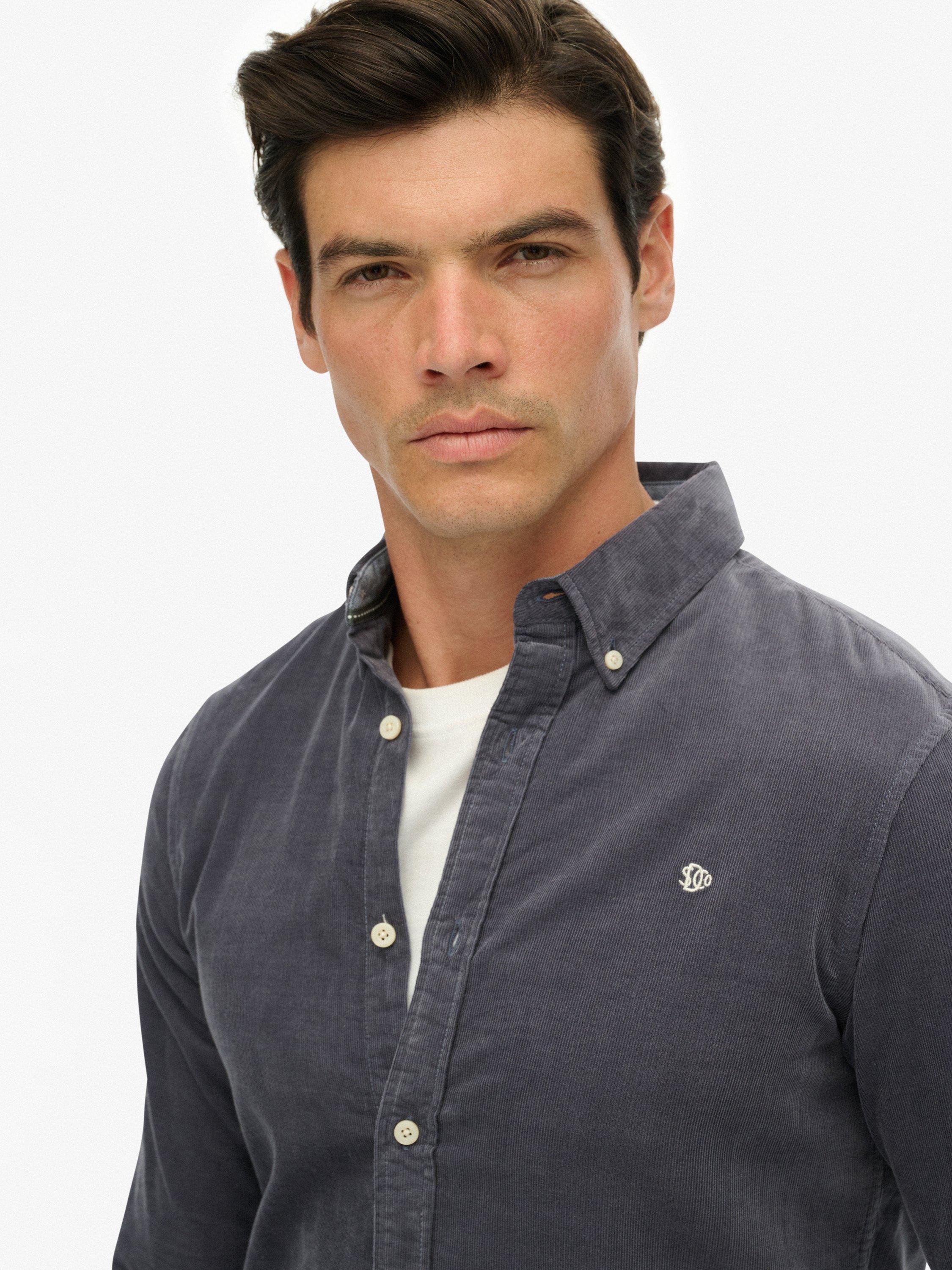 Product image 5 of 6, which shows Superdry Classic Needle Corduroy Shirt, Lauren Navy, XXXL