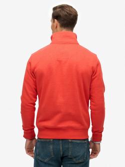 Superdry Essential Logo Half Zip Sweatshirt, Cinnabar Orange Marl - view 2, Cinnabar Orange Marl
