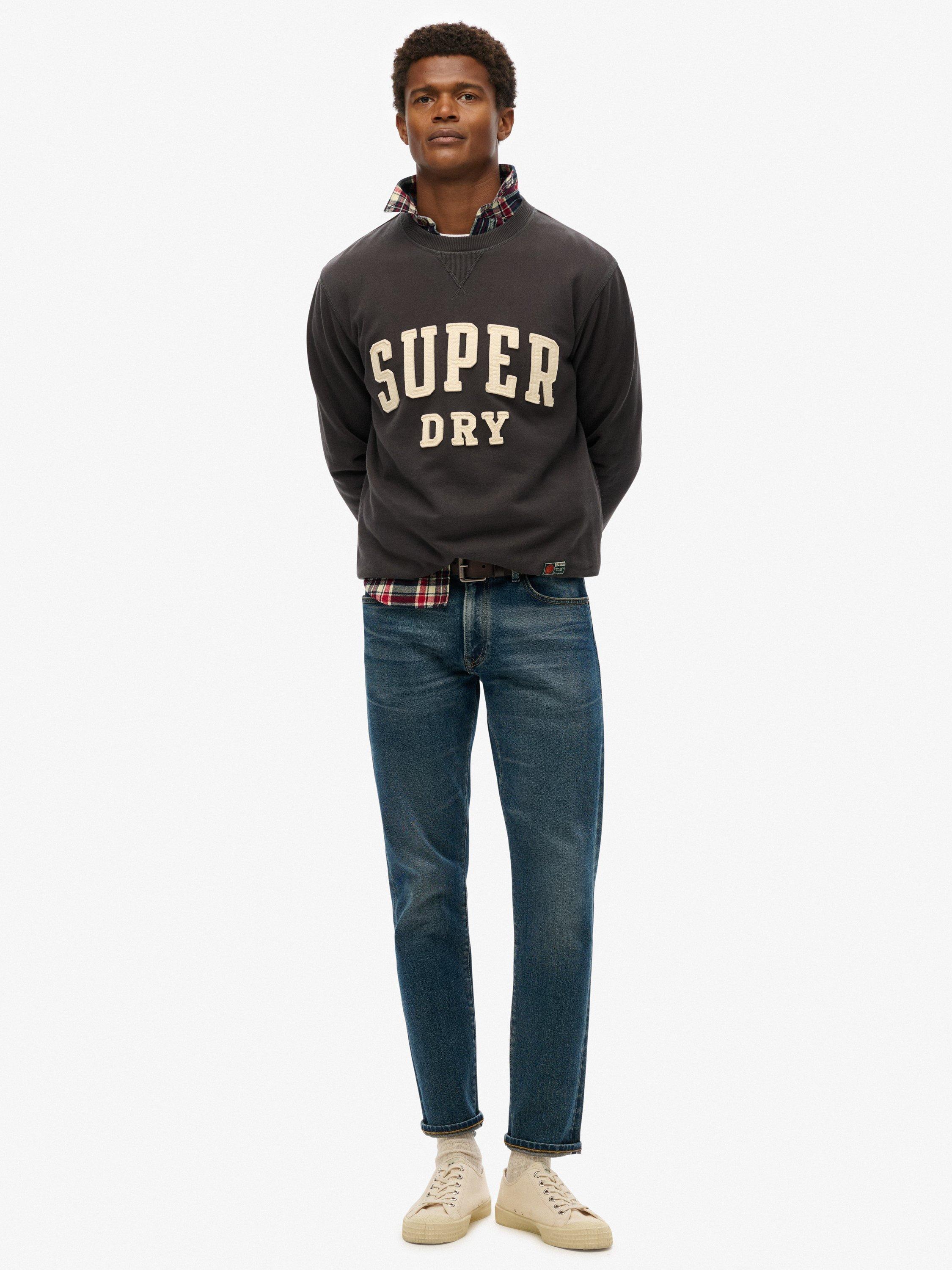 Product image 3 of 5, which shows Superdry Vintage Athletic Crew Sweatshirt, Washed Black, S