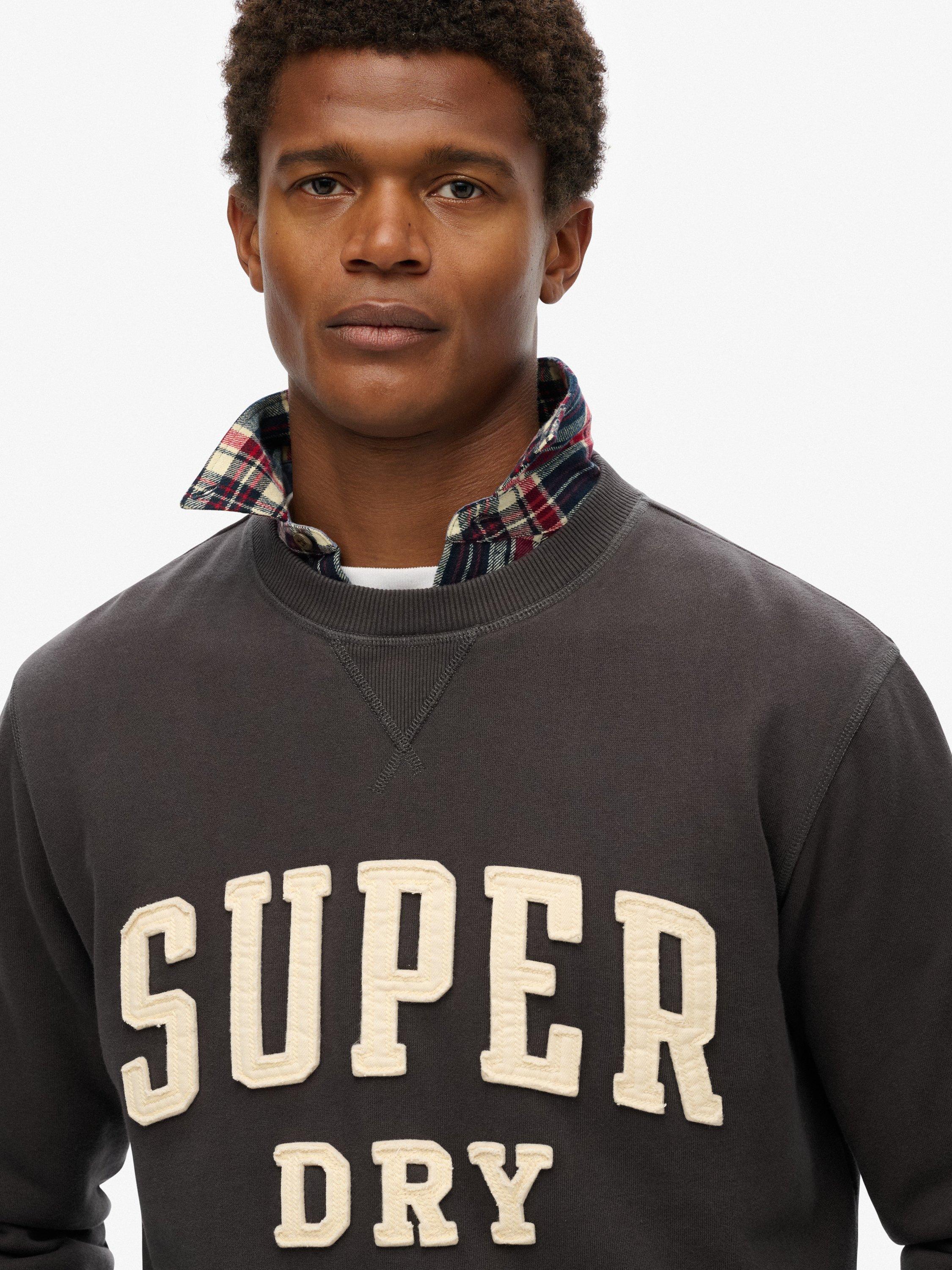 Product image 4 of 5, which shows Superdry Vintage Athletic Crew Sweatshirt, Washed Black, S