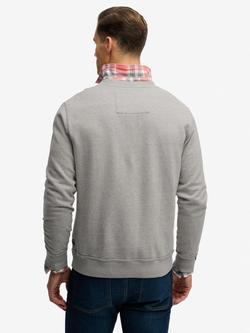 Superdry Vintage Athletic Crew Sweatshirt, Light Grey Marl/Navy - view 2, Light Grey Marl/Navy