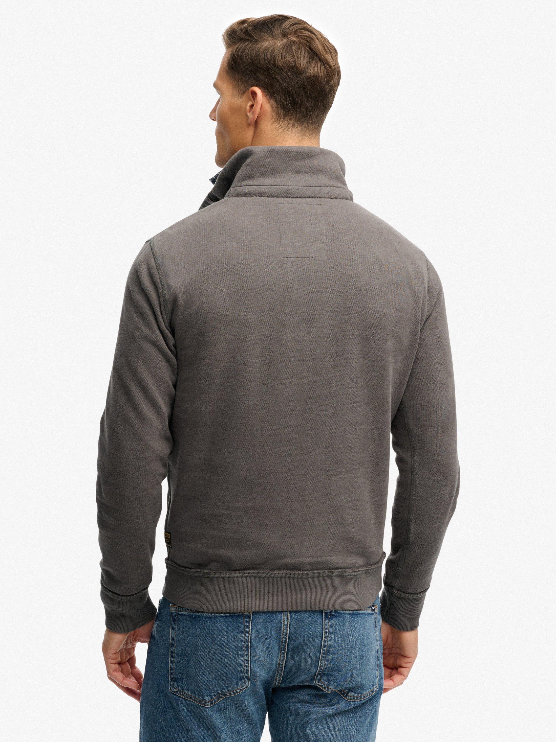 Product image 2 of 5, which shows Superdry Vintage Athletic Henley Sweatshirt, Dark Shadow Grey, XXXL