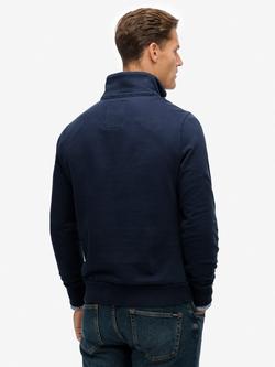 Superdry Vintage Athletic Henley Cotton Sweatshirt - view 2, Lauren Navy